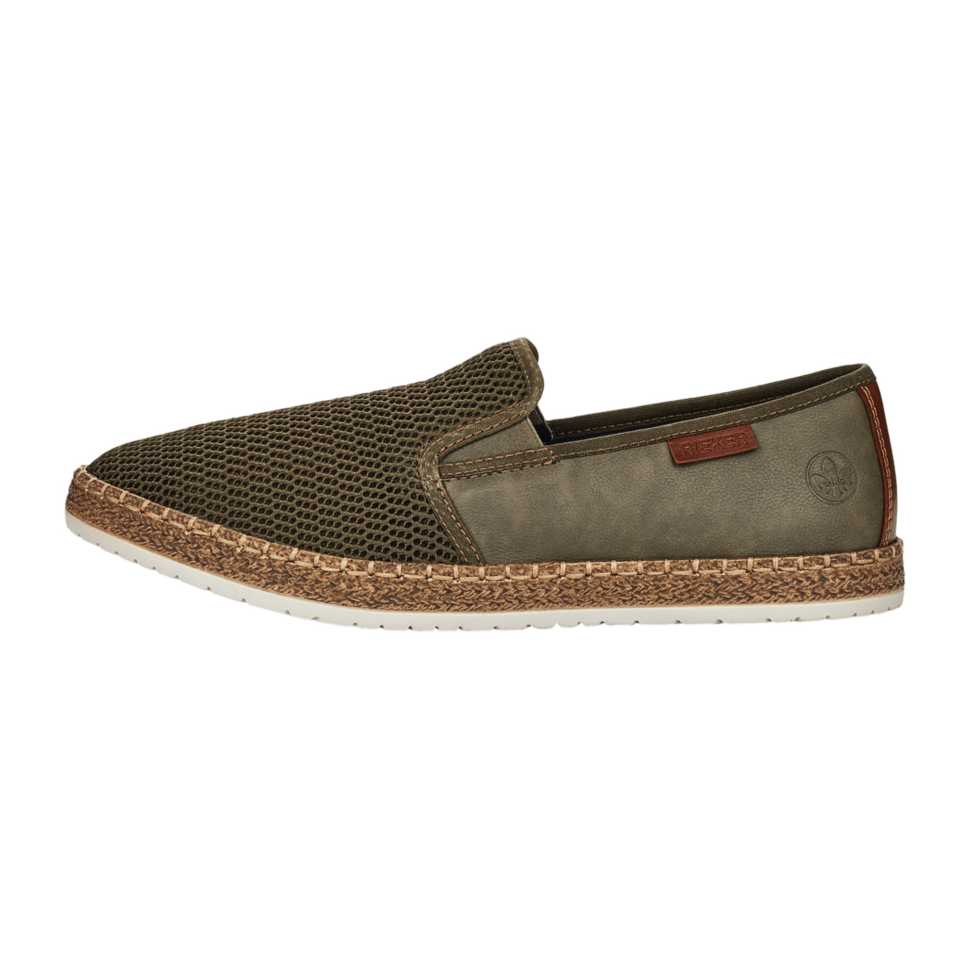 Rieker Comfortable Green Slip-On Shoes for Men with Shock Absorbing Sole