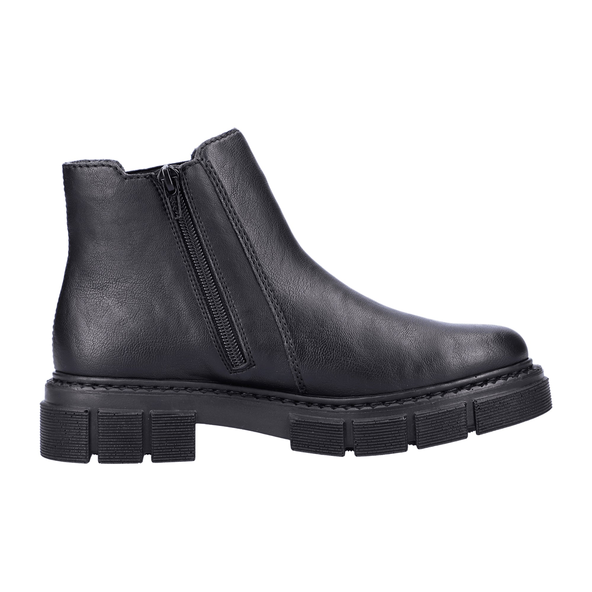 Rieker Black Ankle Boots for Women with Zip and Warm Lining