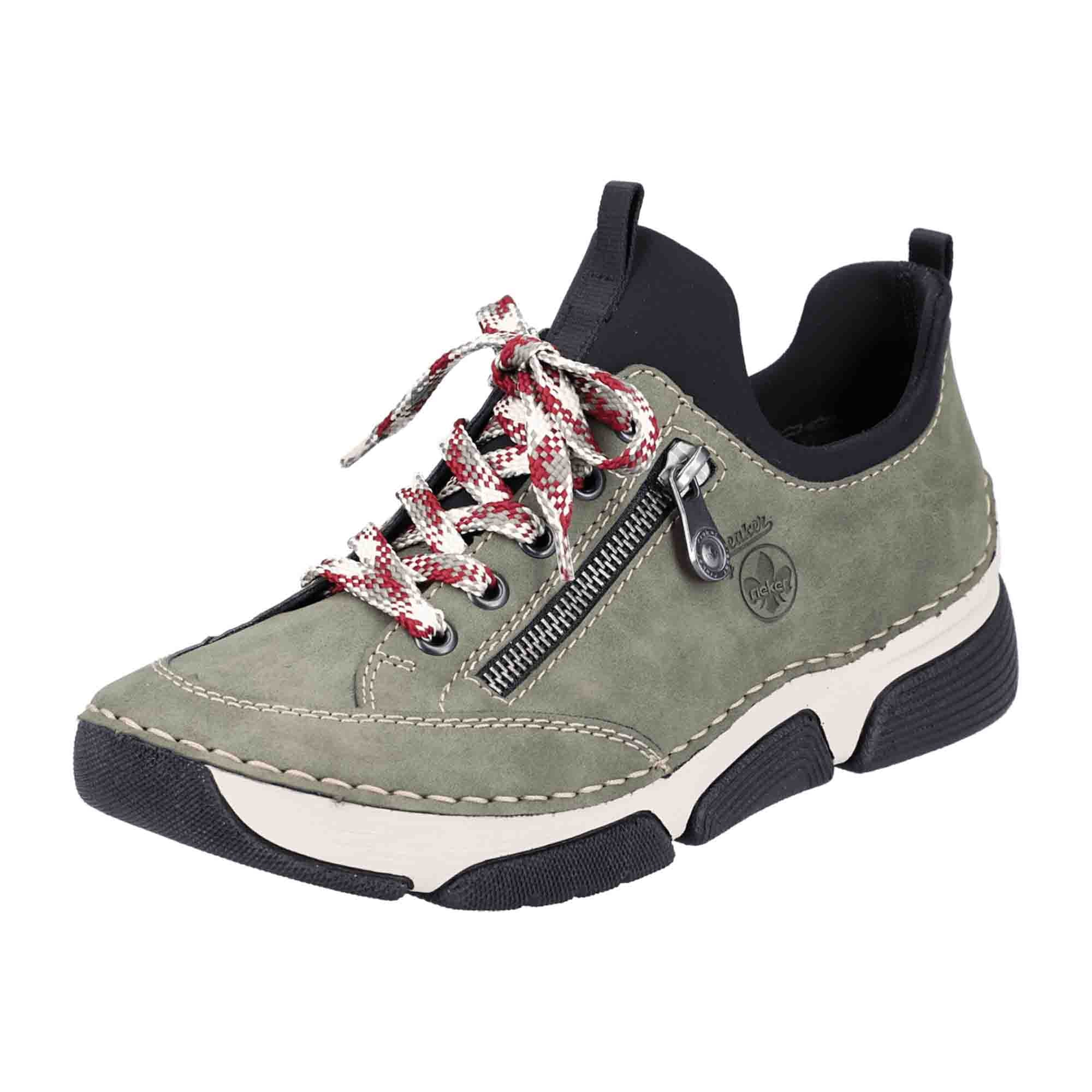 Rieker Women's Casual Olive Slip-On Shoes with Comfortable Shock-Absorbing Sole