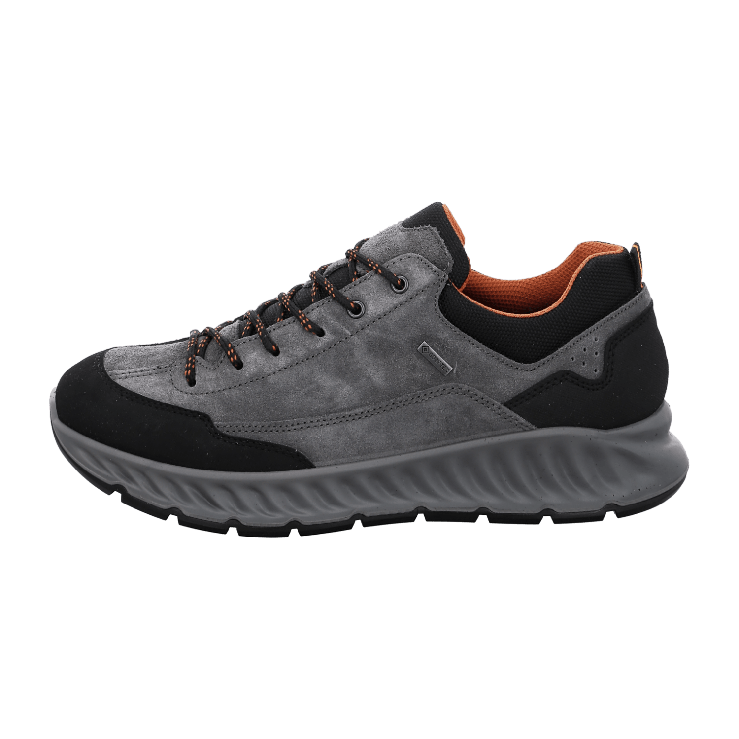 ARA PAOLO Men's Suede Sneakers with Lace-Up Closure and Round Toe in Grey