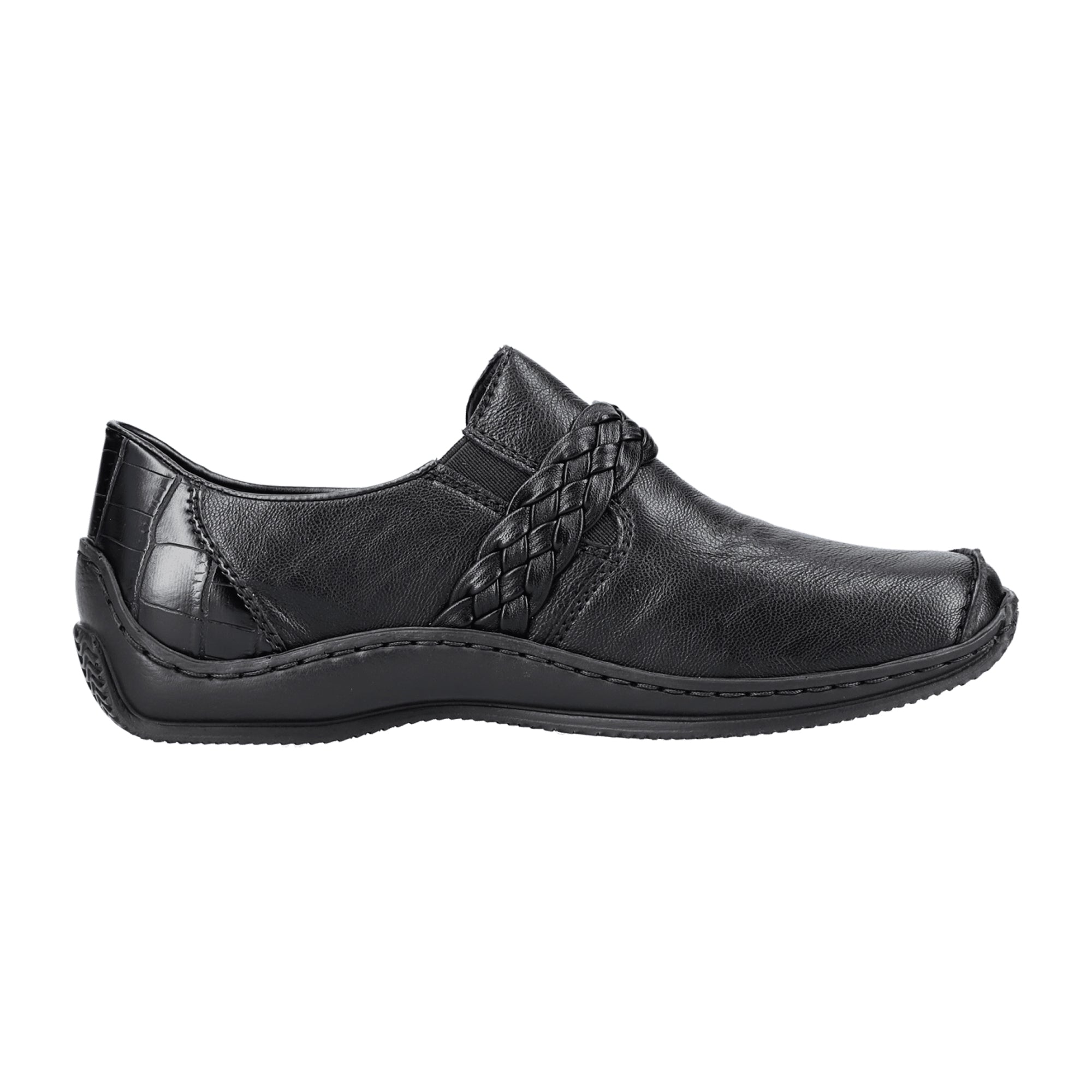 Rieker Black Women's Slip-On Loafers Comfortable Casual Shoes