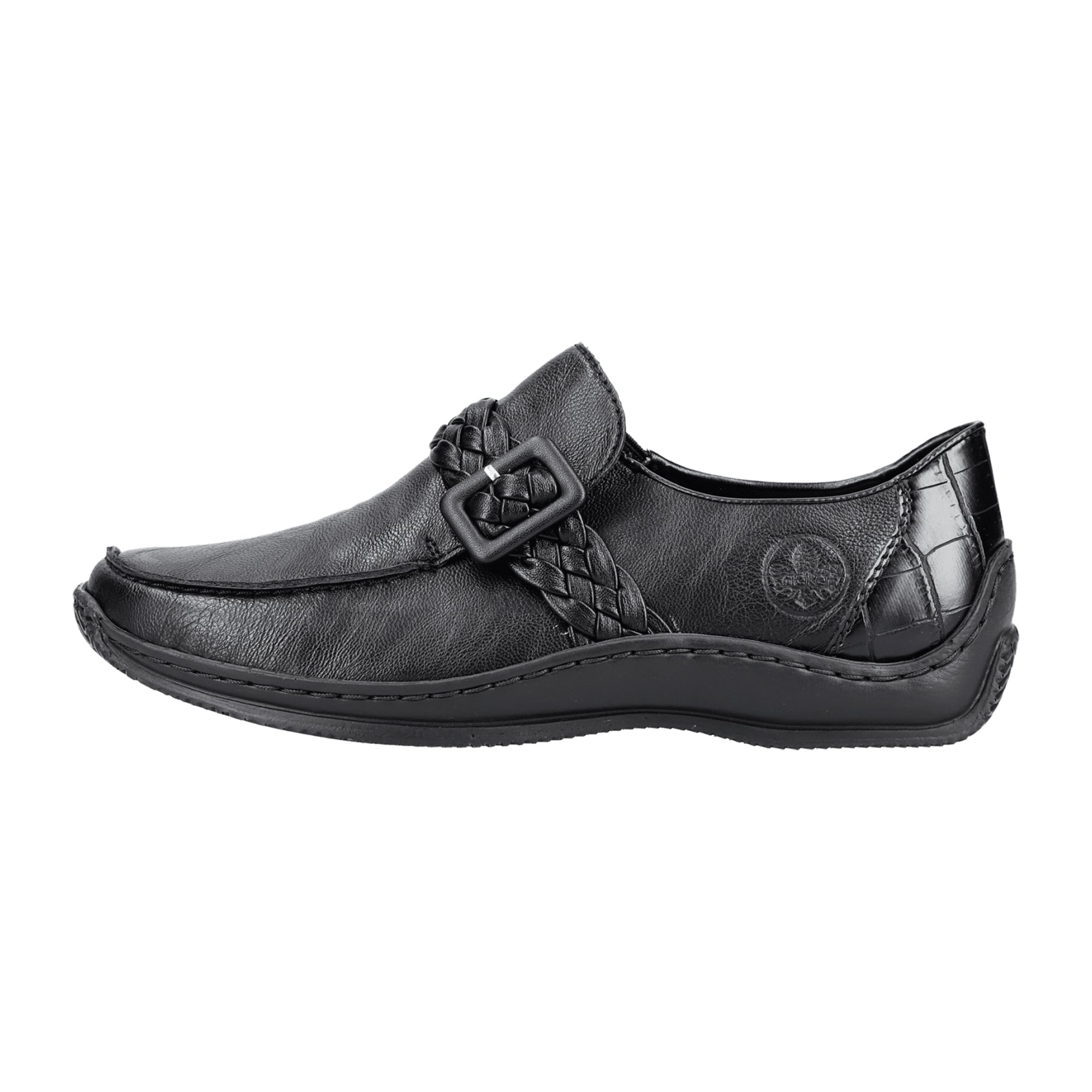 Rieker Black Women's Slip-On Loafers Comfortable Casual Shoes
