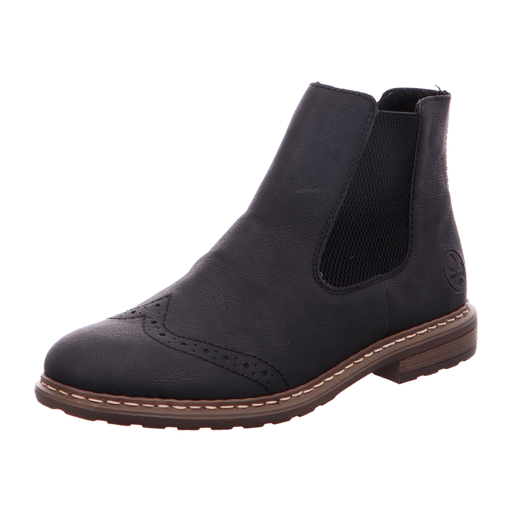 Rieker HWK Women's Black Boots Slip-On Synthetic Leather Winter Shoes