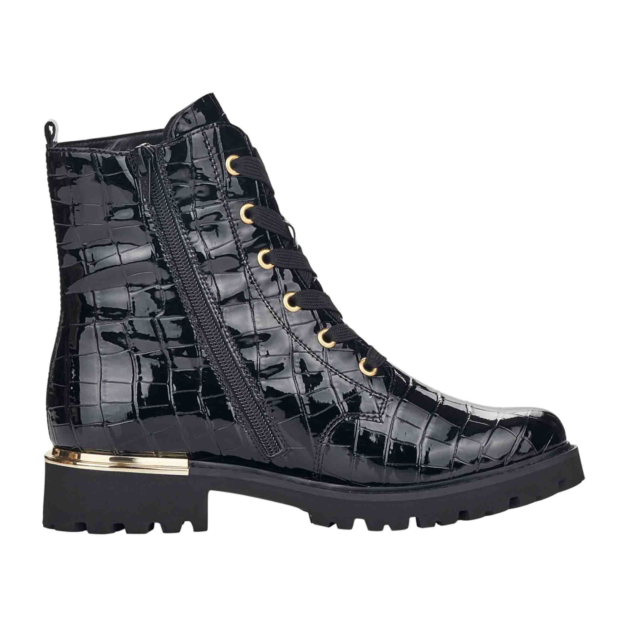 Remonte Dorndorf Women's Black Boots with Gold Details and Removable Insole