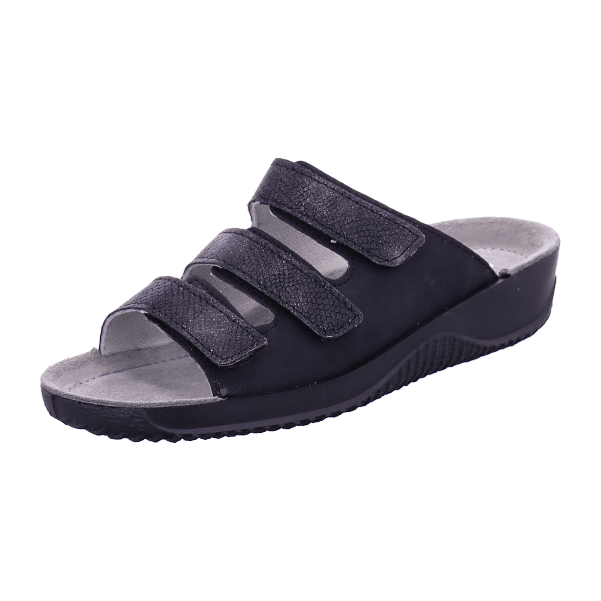 Rohde Comfortable Women's Black Slip-On Sandals with 3 cm Heel