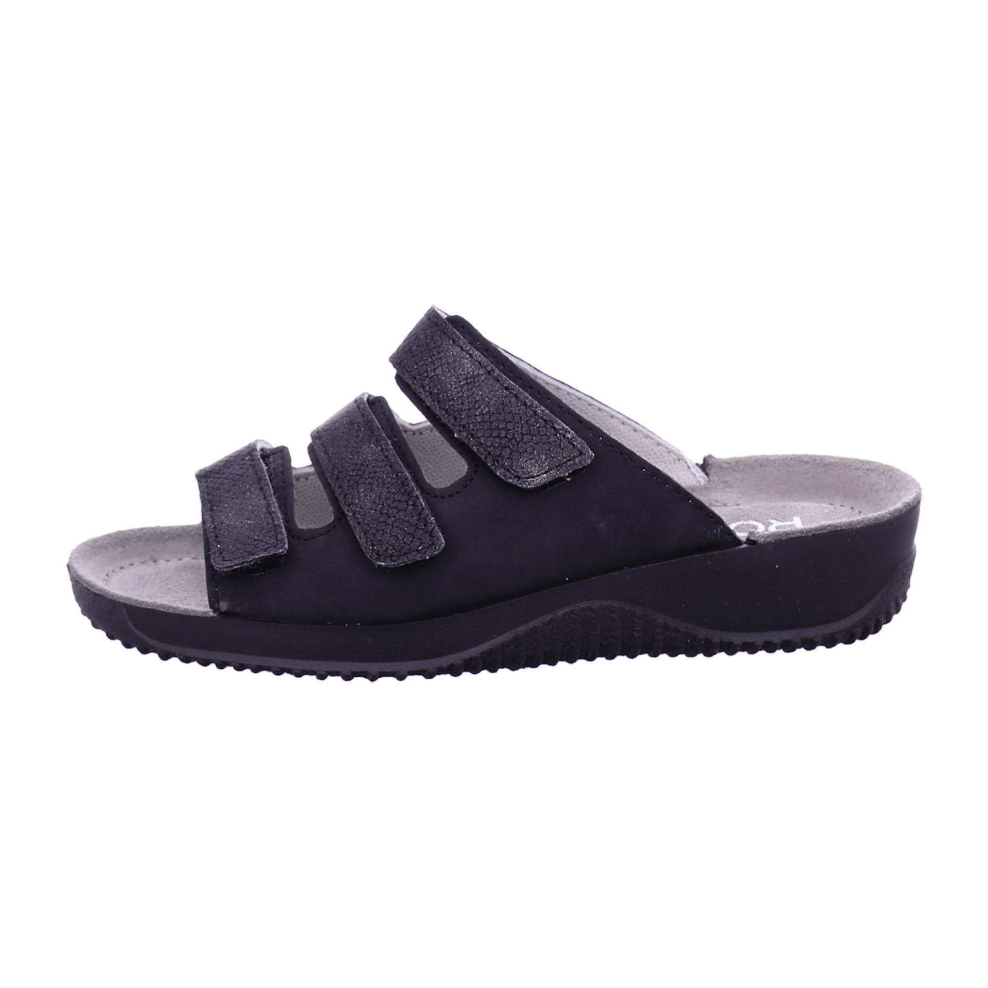 Rohde Comfortable Women's Black Slip-On Sandals with 3 cm Heel