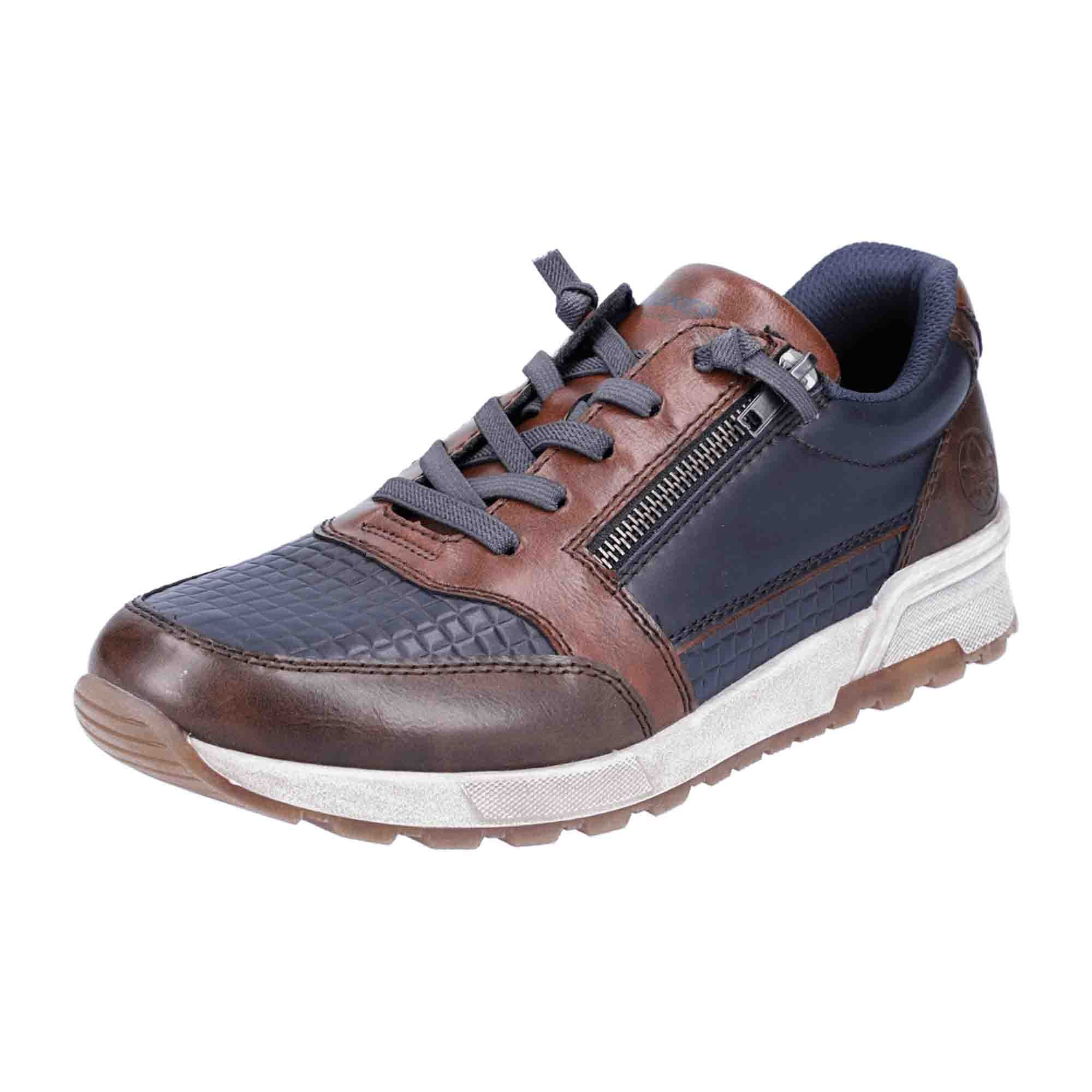 Rieker HWK Men's Blue Casual Sneakers with Lace-Up Design and Comfort Fit