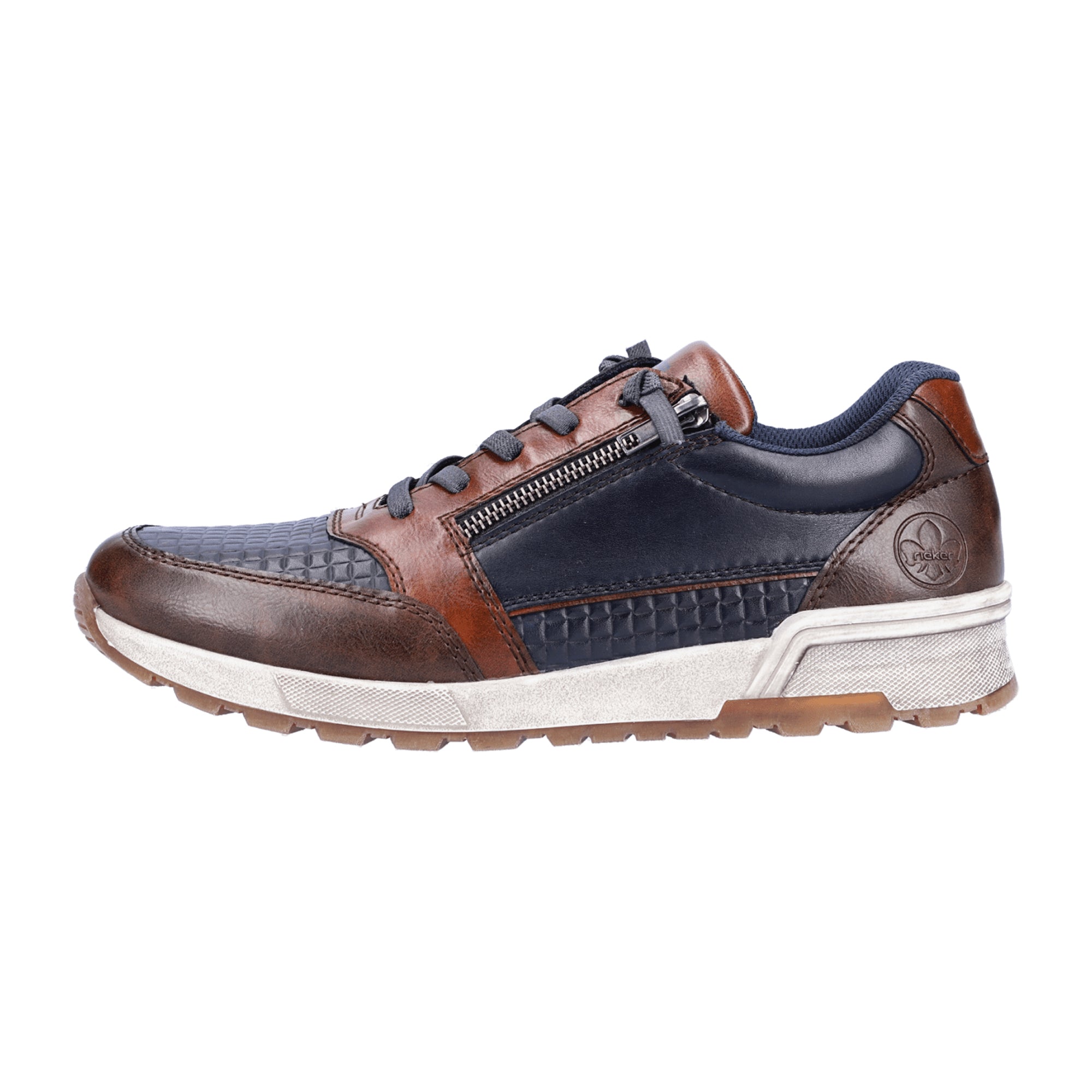 Rieker HWK Men's Blue Casual Sneakers with Lace-Up Design and Comfort Fit