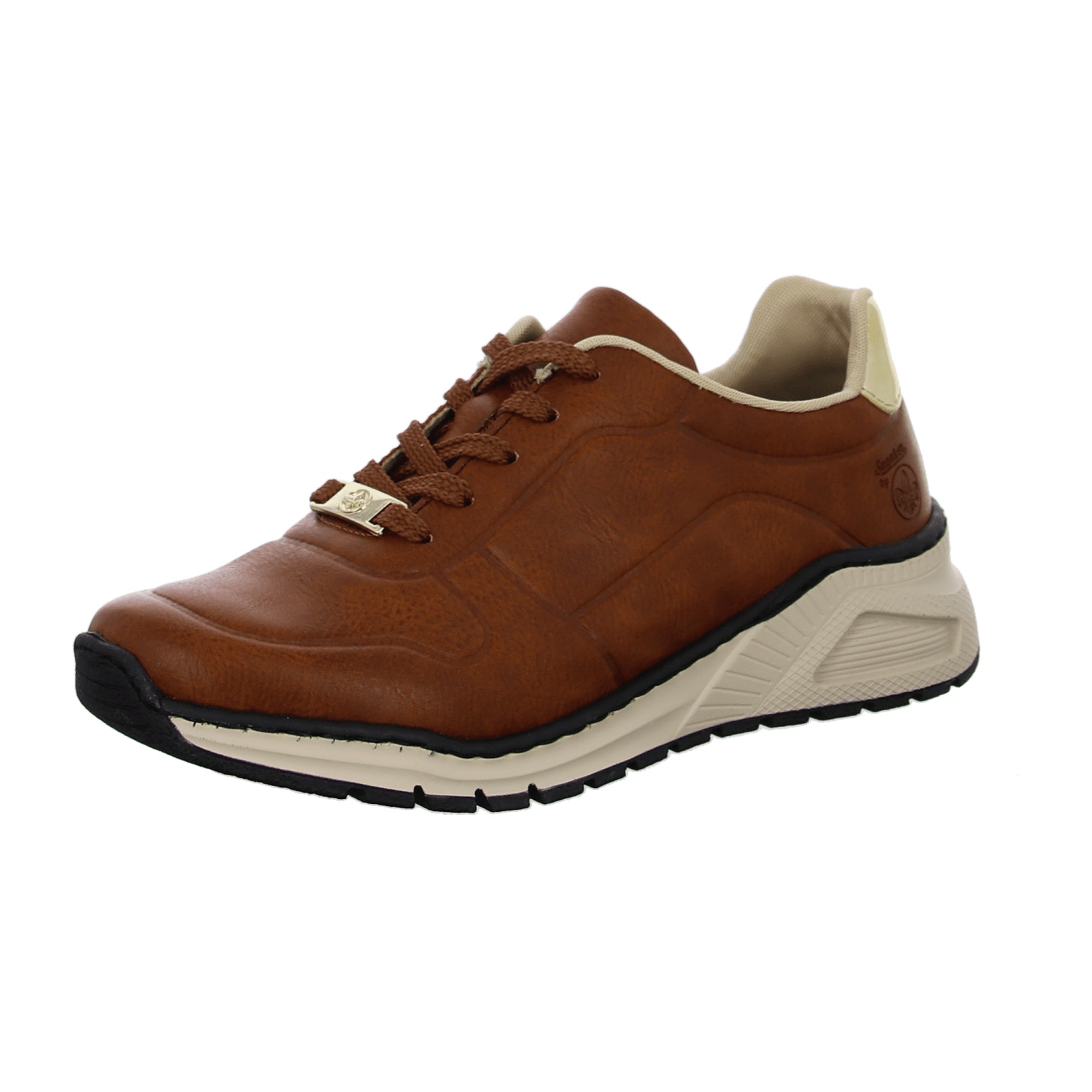 Rieker Women's Brown Lace-Up Sneakers Comfortable Shock-Absorbing Sole