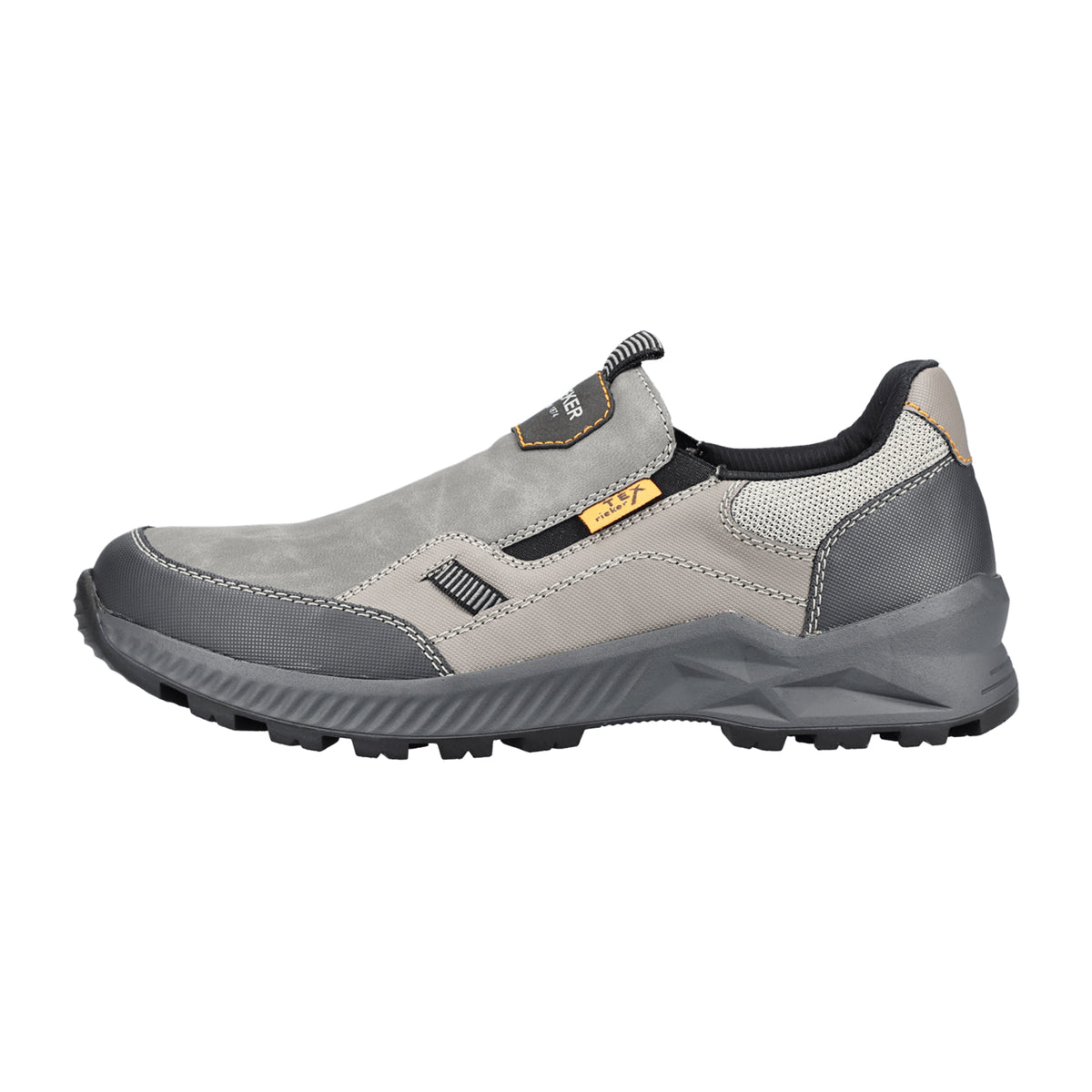 Rieker B3252-90 Men's Gray Slip-On Shoes Comfortable Water-Resistant Casual