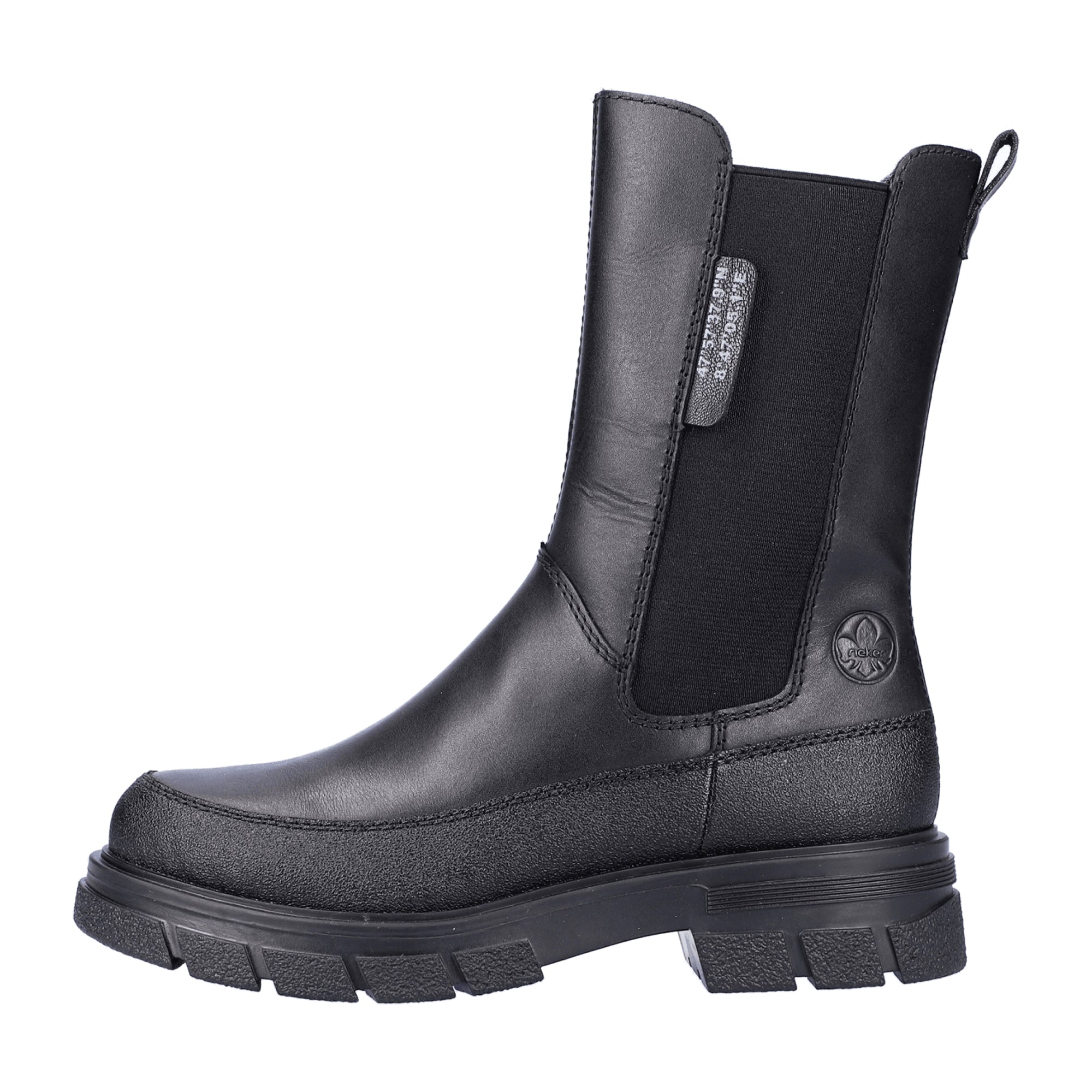 Rieker HWK Women's Black Boots for Fall Winter, Narrow to Normal Fit