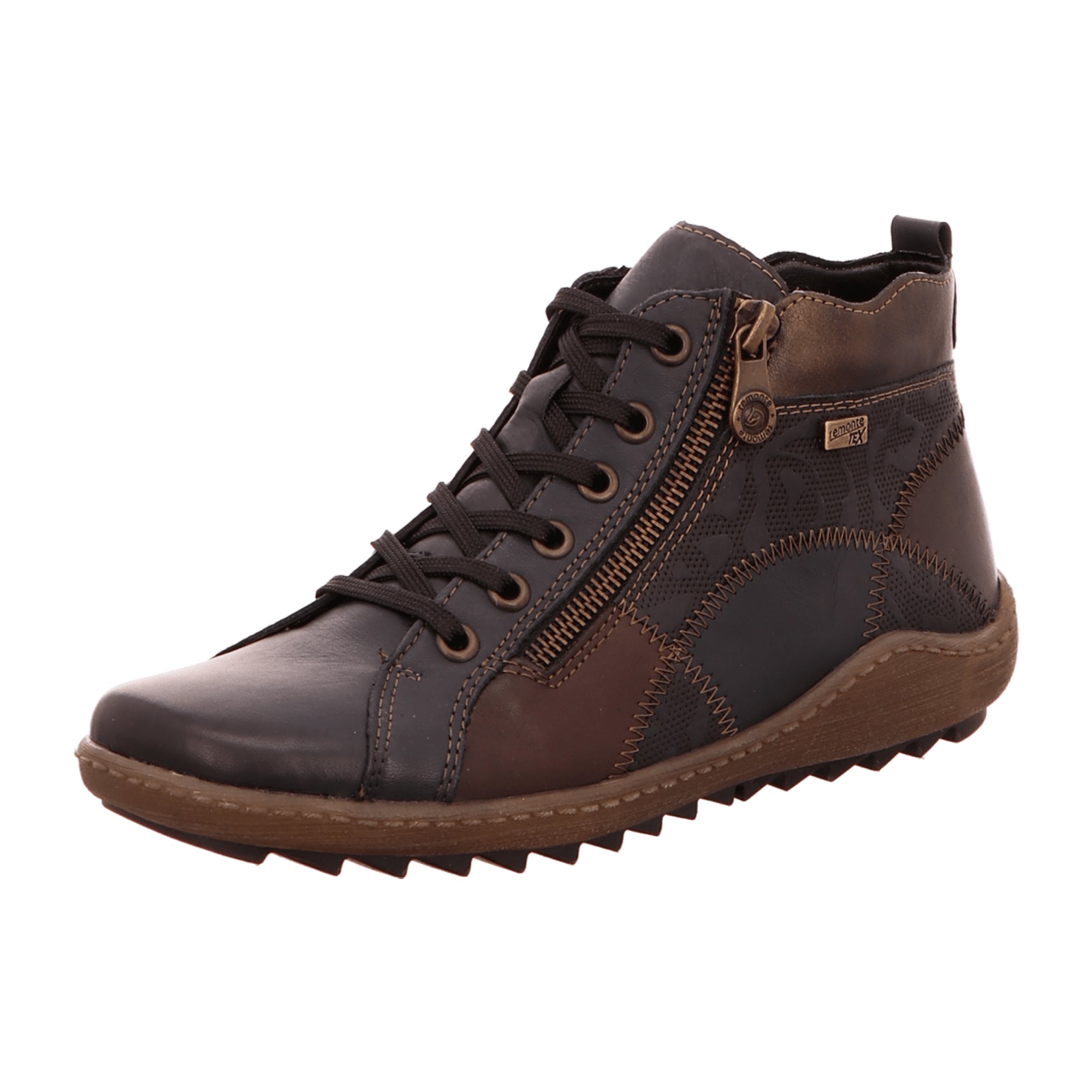 Remonte Women's Blue Lace-Up Boots Waterproof Leather Flexible Sole