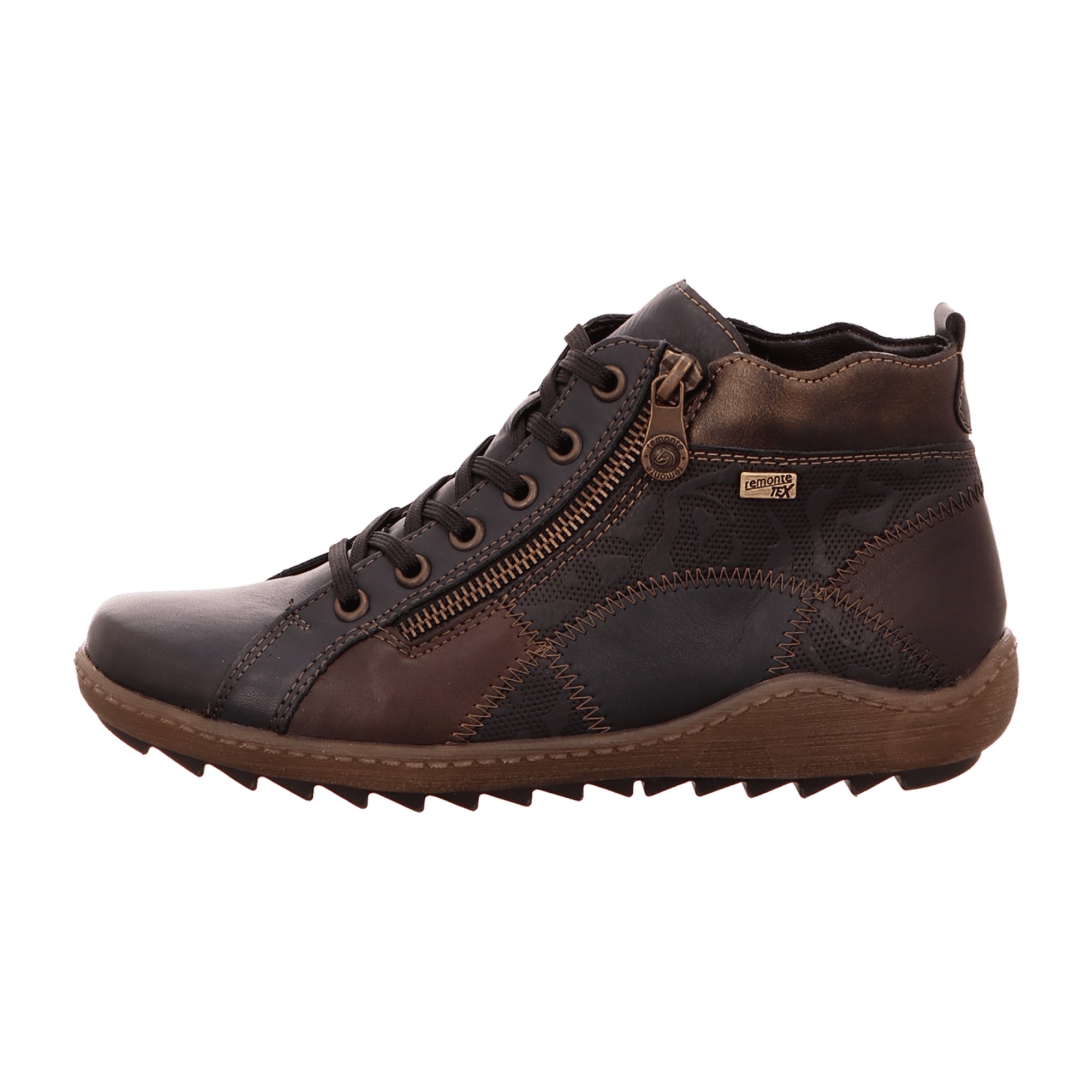 Remonte Women's Blue Lace-Up Boots Waterproof Leather Flexible Sole