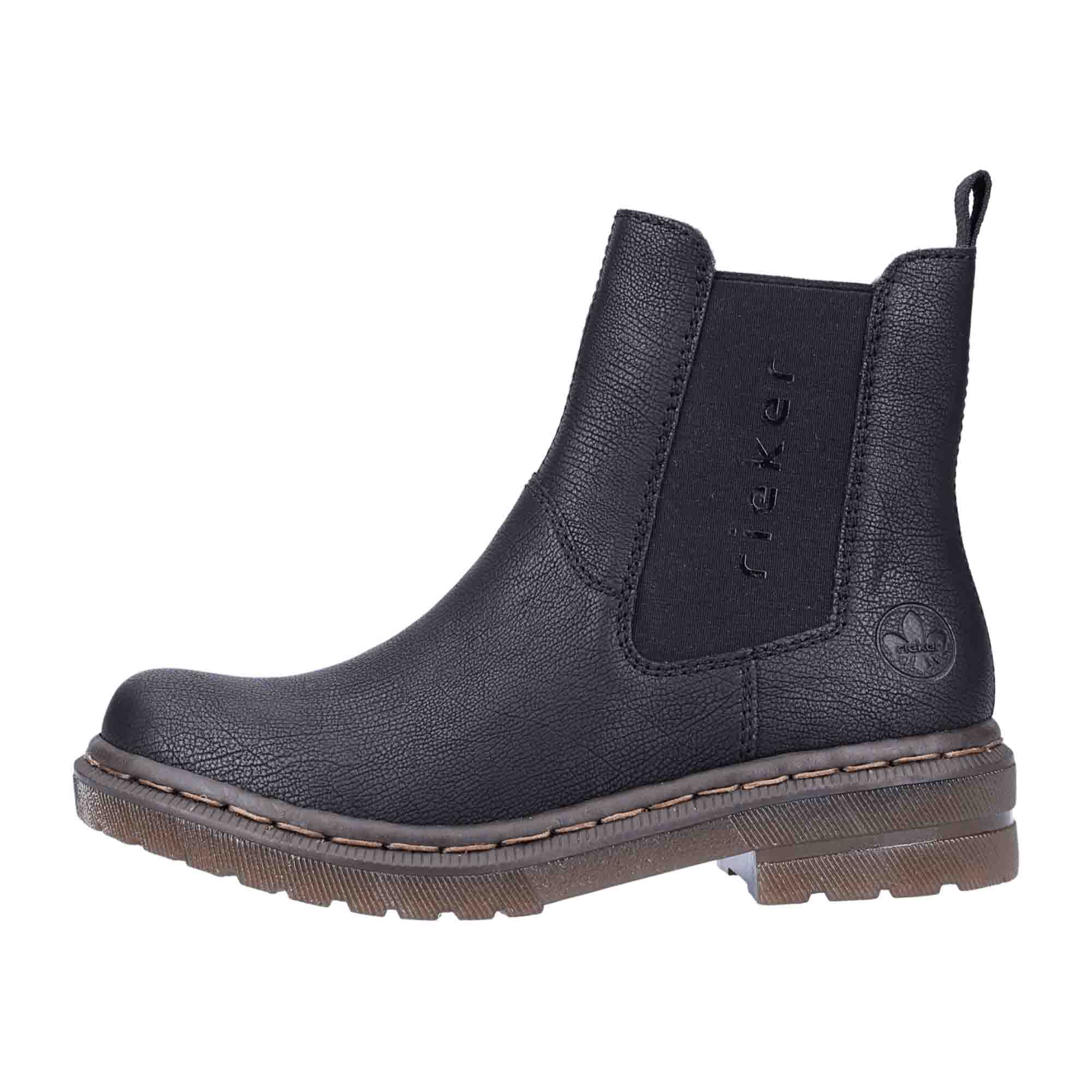 Rieker Women's Black Chelsea Boots with Zipper and Warm Lining for Winter - Bartel-Shop
