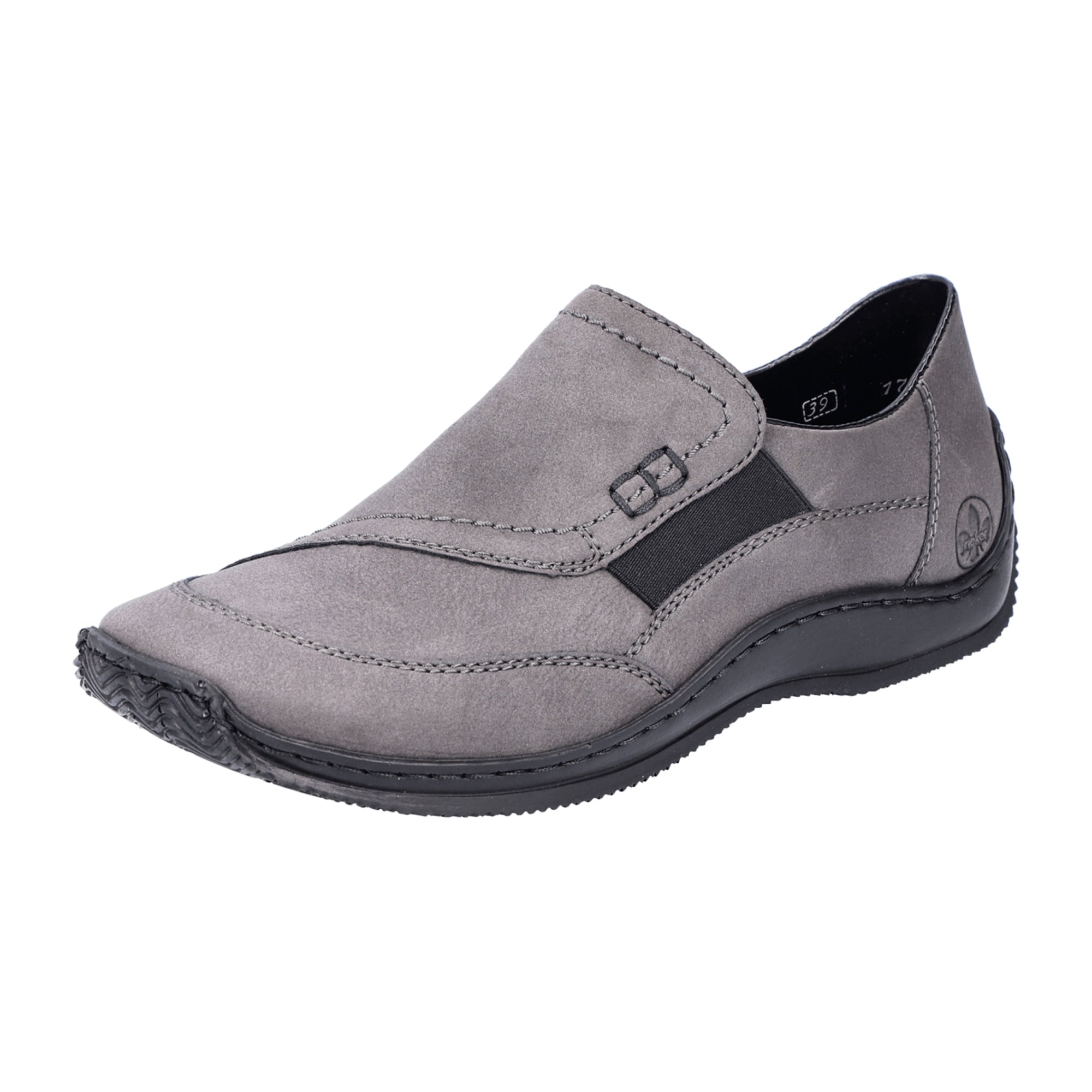 Rieker L1791-45 Comfortable Women's Slip-On Shoes Gray Casual Walking Flats