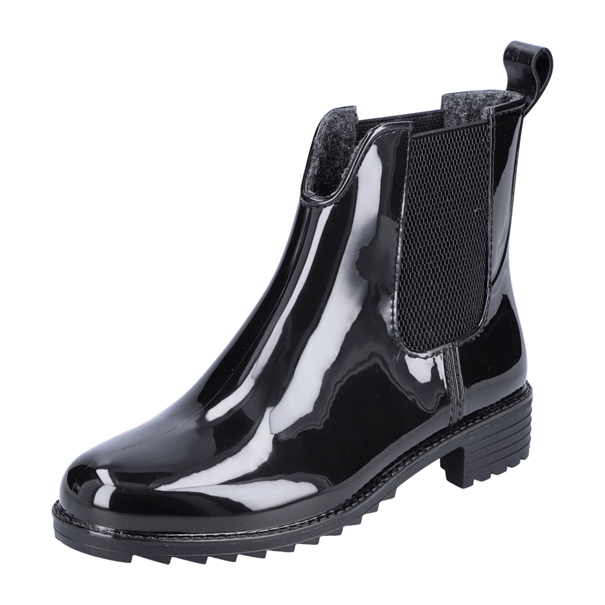 Rieker Women's Black Chelsea Boots with Rubber Sole and Elastic Gusset