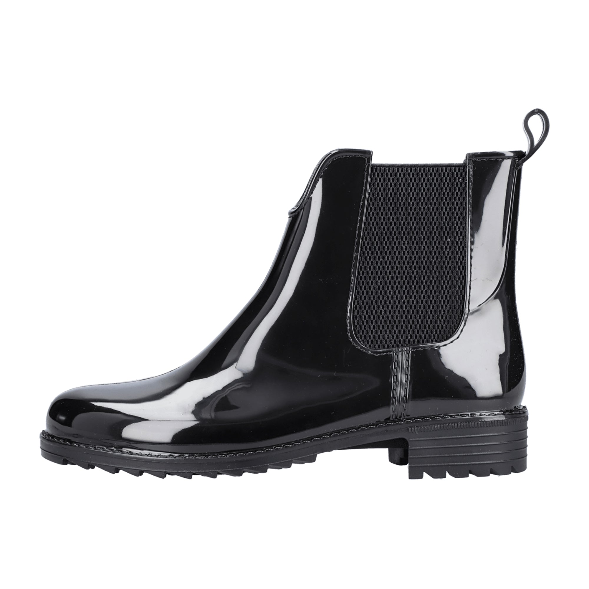 Rieker Women's Black Chelsea Boots with Rubber Sole and Elastic Gusset