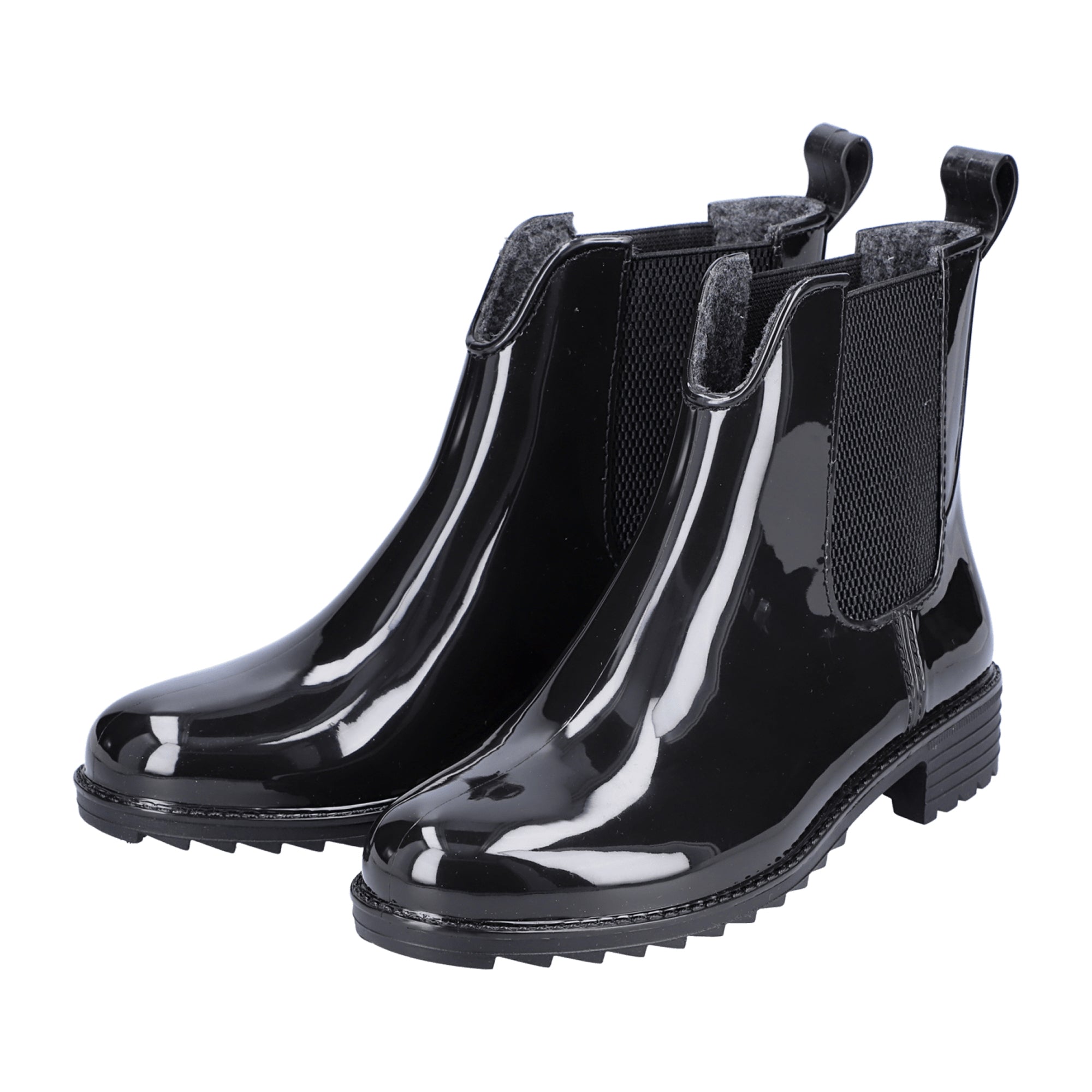 Rieker Women's Black Chelsea Boots with Rubber Sole and Elastic Gusset