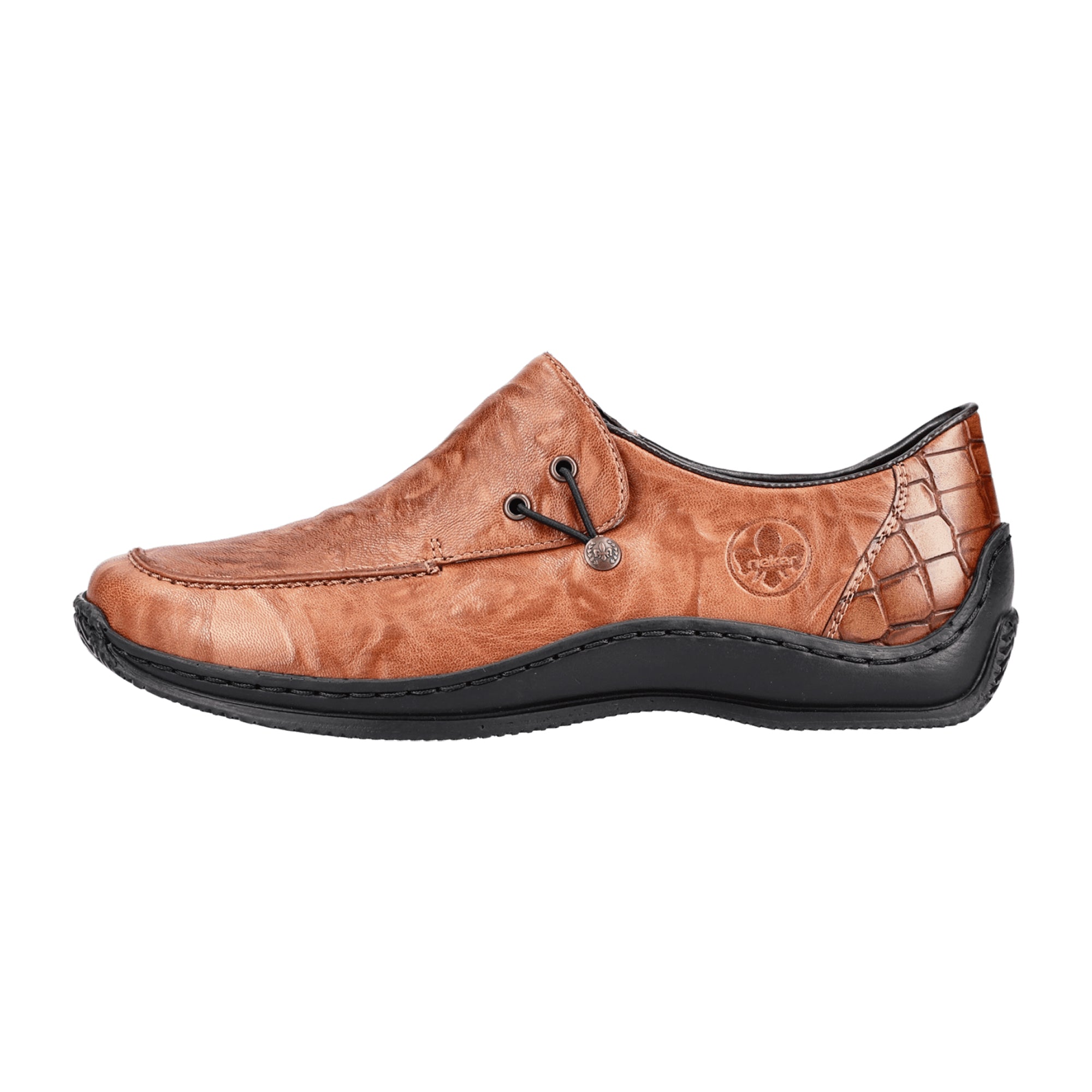 Rieker Women's Brown Casual Slip-On Shoes with Wide Shaft and Comfort Sole