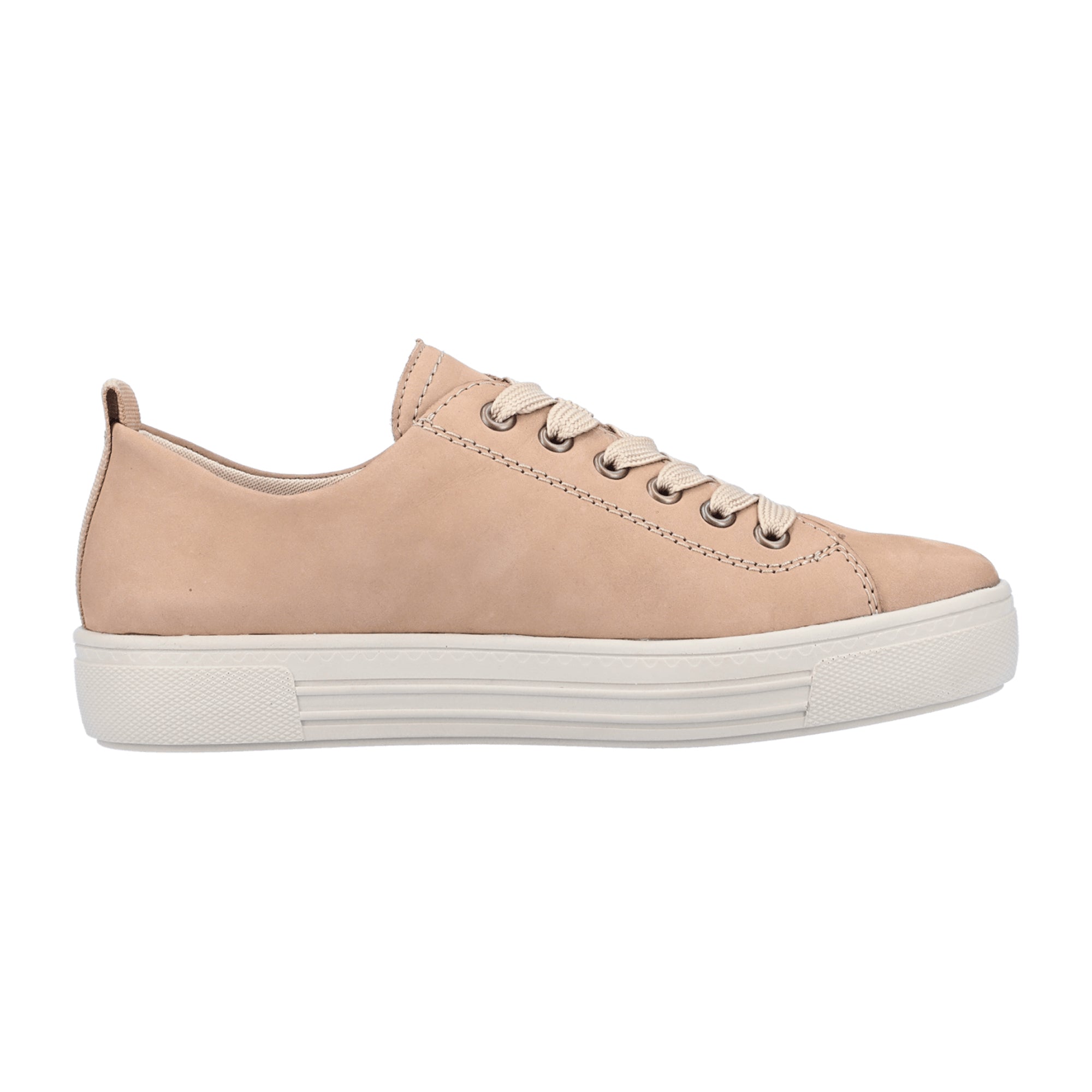 Remonte Women's Beige Sneakers with Soft Removable Insole and White Sole