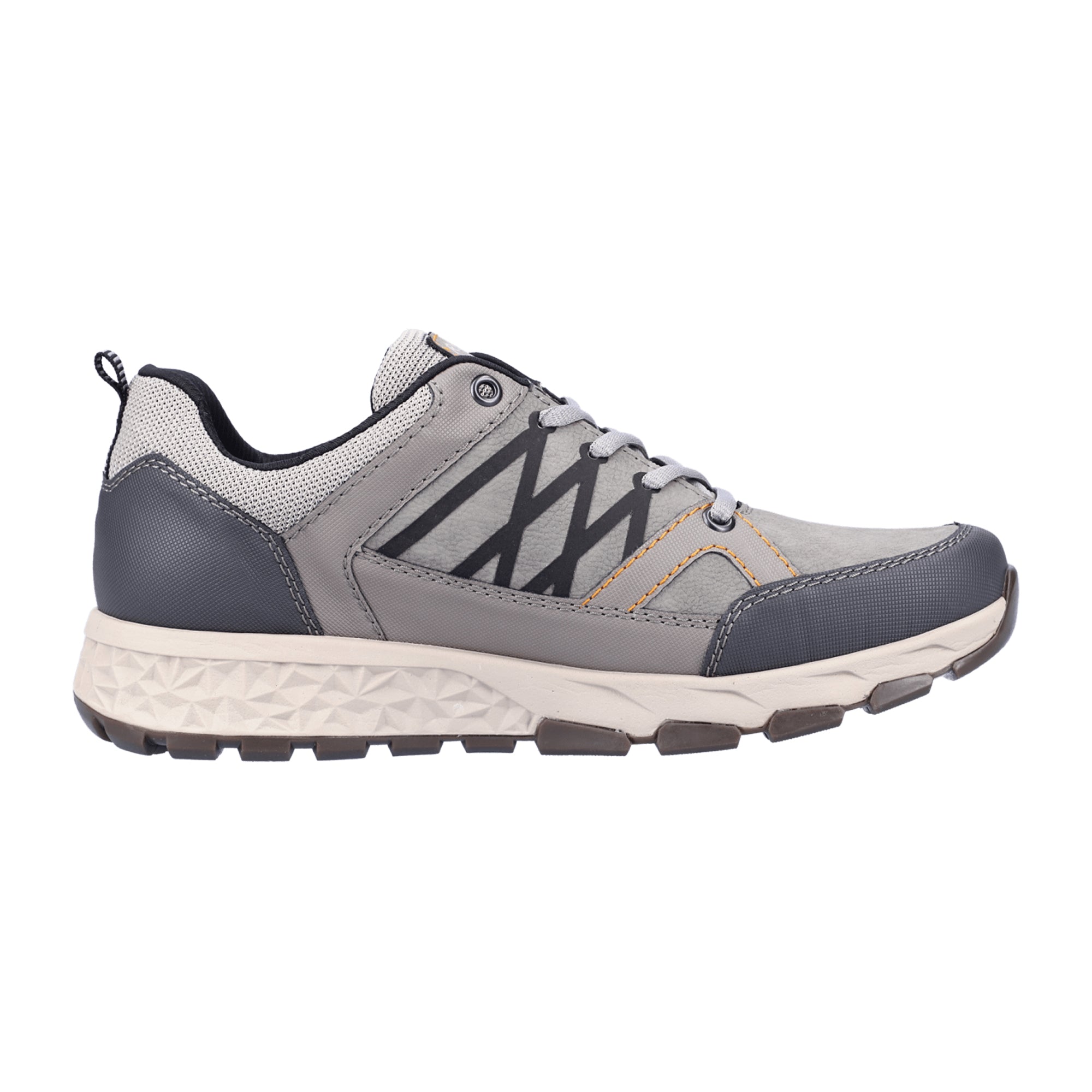 Rieker Men's Grey Lace-Up Shoes B6711-40 Comfortable Water-Resistant Casual Sneakers