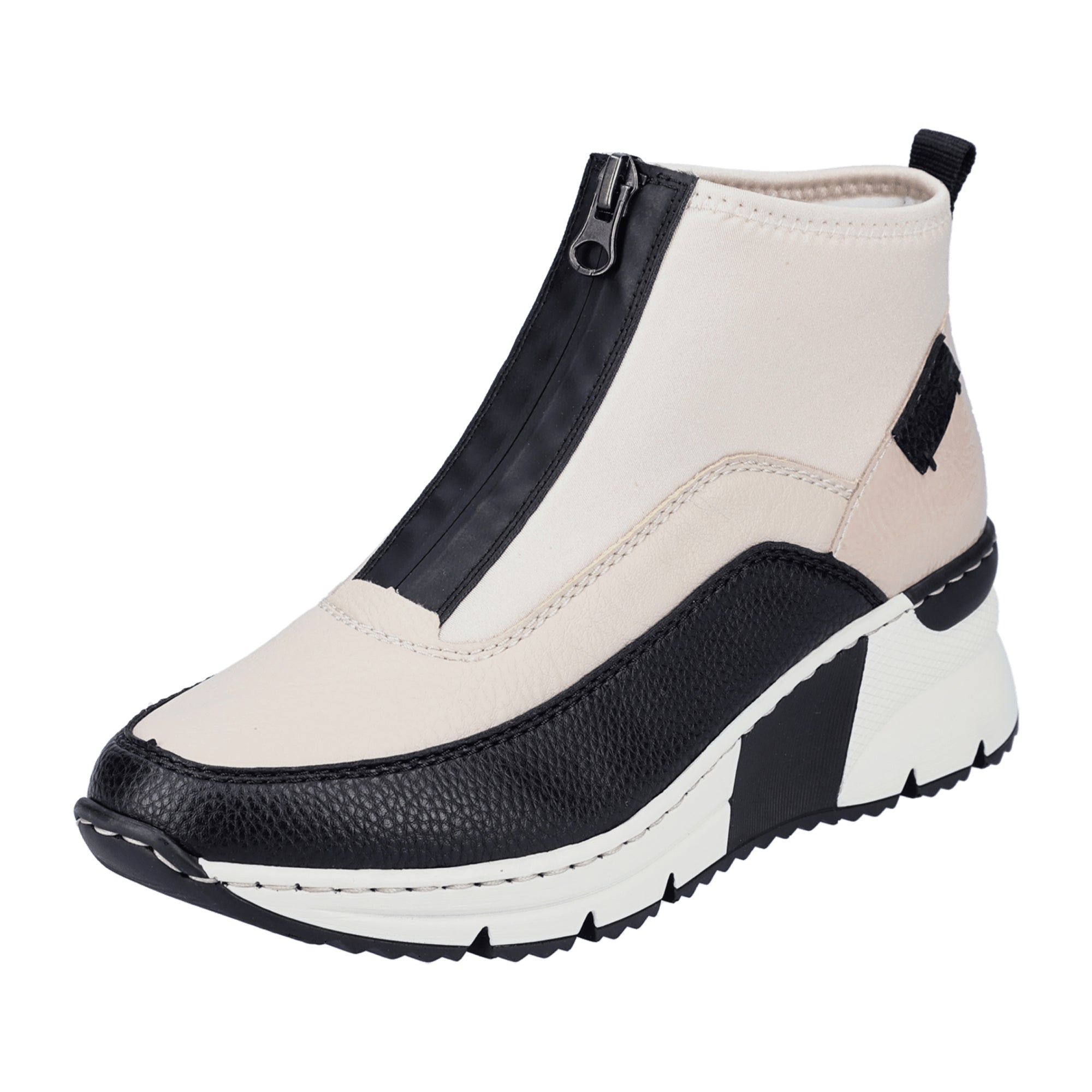 Rieker Women's Beige Ankle Boots with Zipper and Warm Lining for Fall/Winter