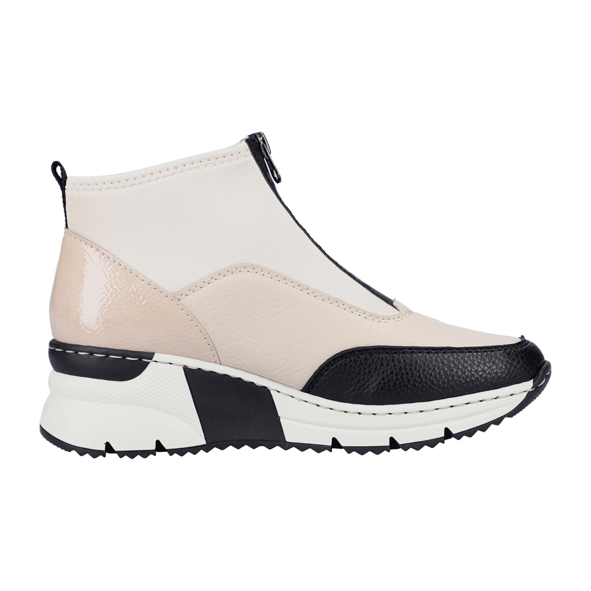 Rieker Women's Beige Ankle Boots with Zipper and Warm Lining for Fall/Winter