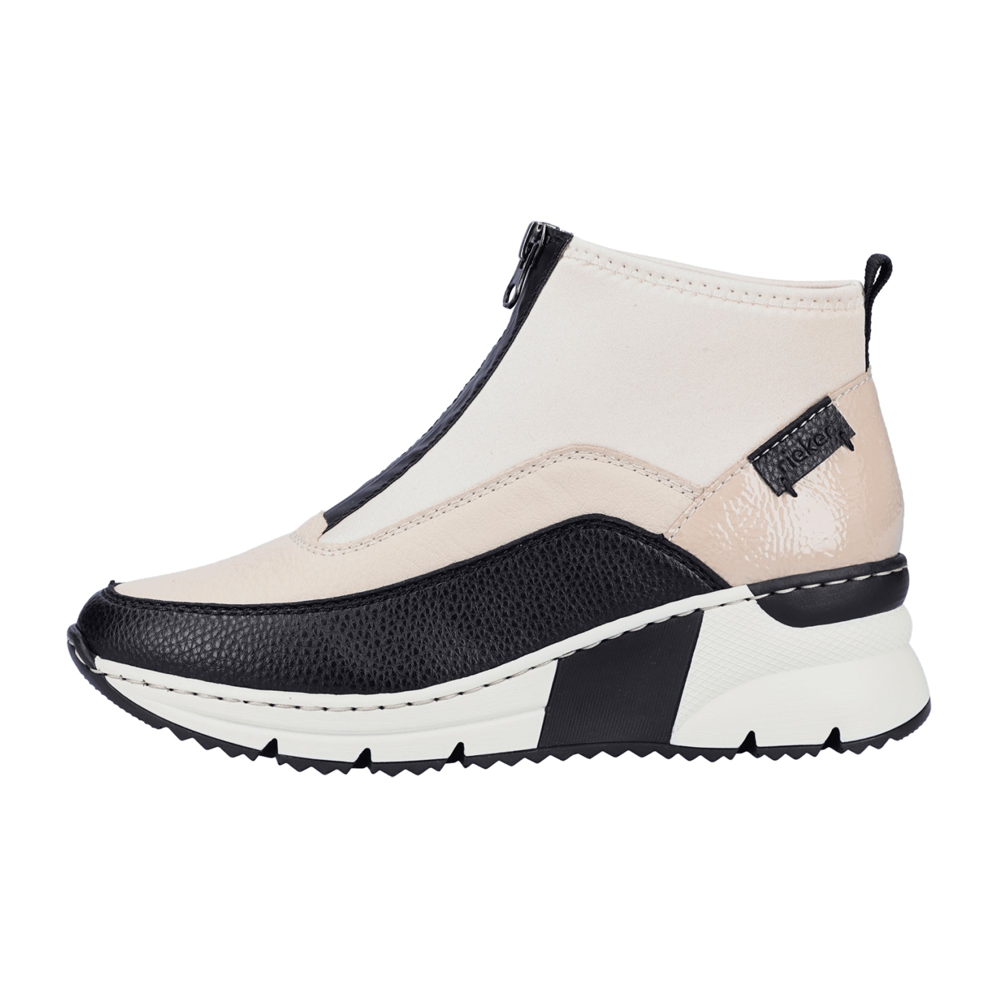 Rieker Women's Beige Ankle Boots with Zipper and Warm Lining for Fall/Winter