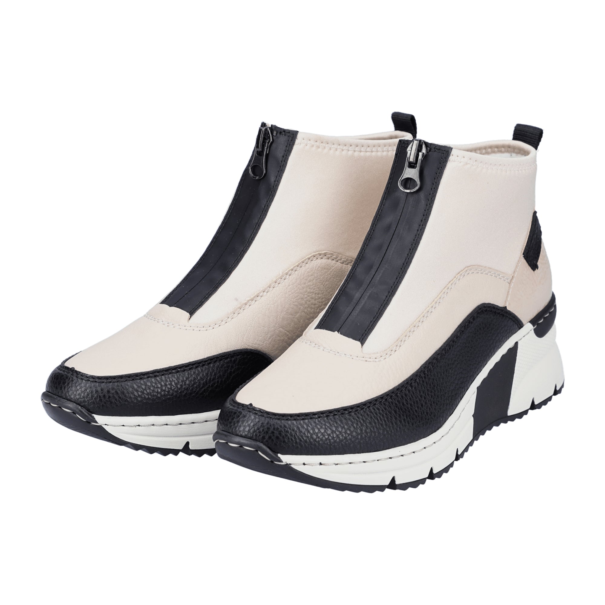 Rieker Women's Beige Ankle Boots with Zipper and Warm Lining for Fall/Winter