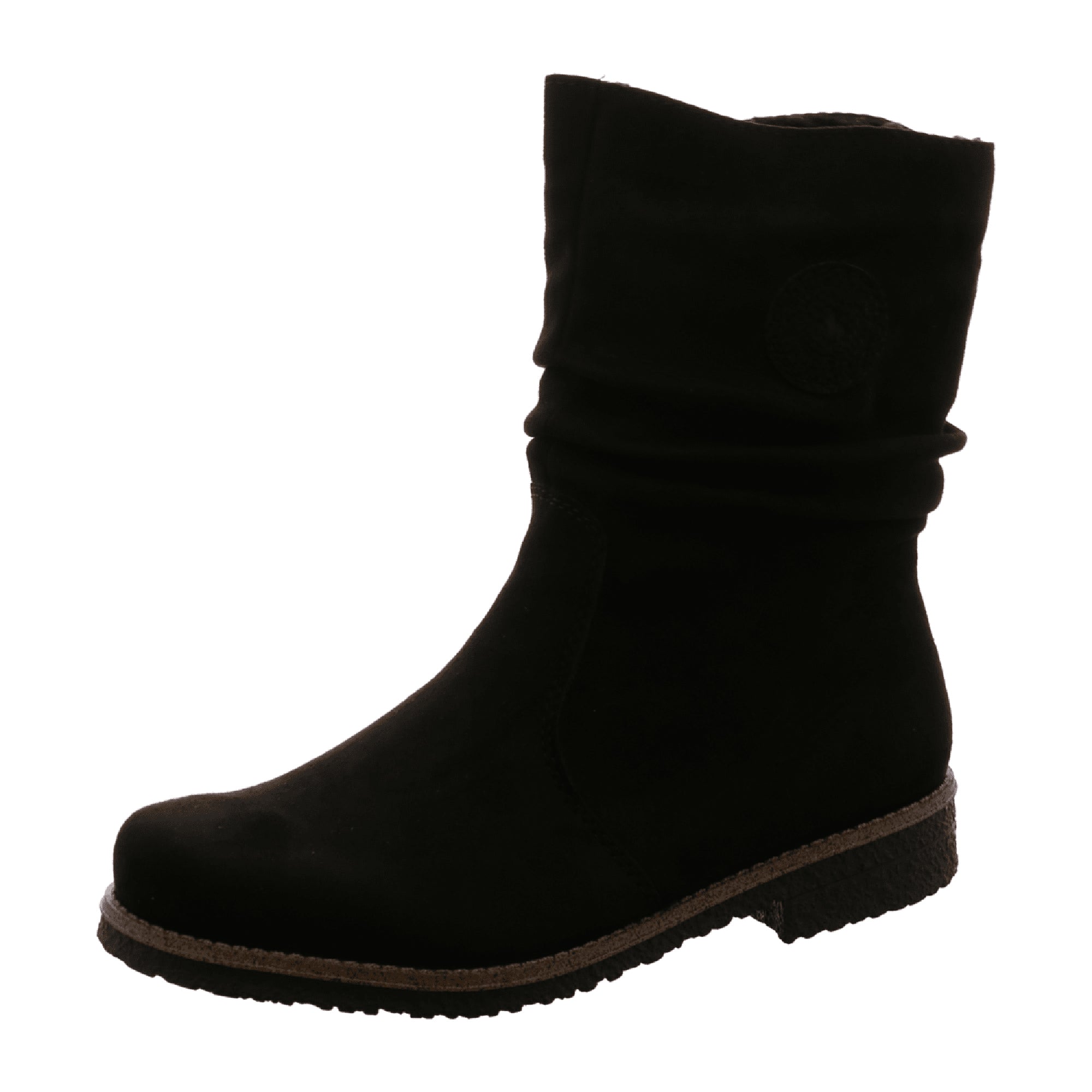 Rieker Women's Black Warm Lined Ankle Boots with Side Zipper and Comfort Sole - Bartel-Shop