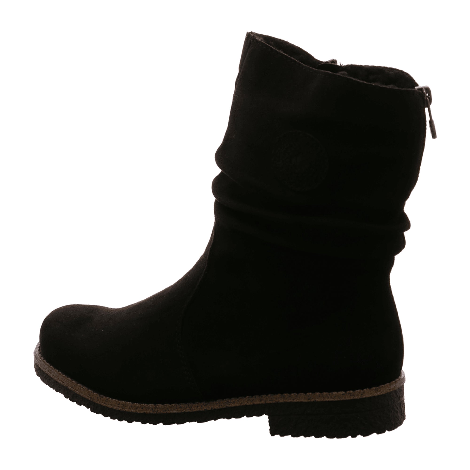 Rieker Women's Black Warm Lined Ankle Boots with Side Zipper and Comfort Sole - Bartel-Shop