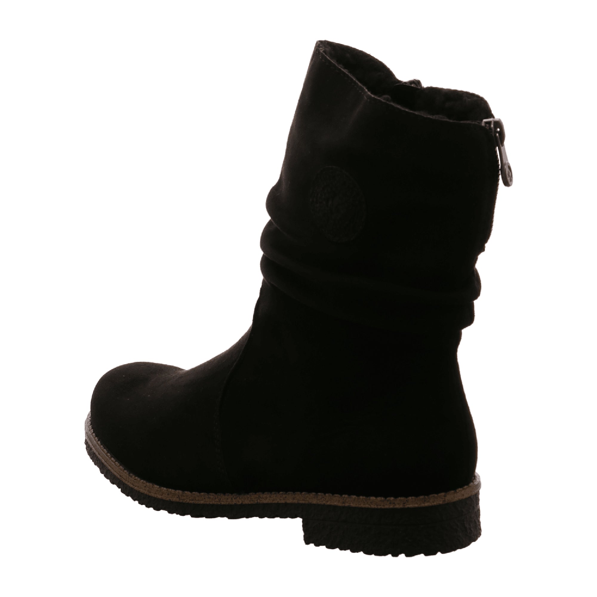 Rieker Women's Black Warm Lined Ankle Boots with Side Zipper and Comfort Sole - Bartel-Shop