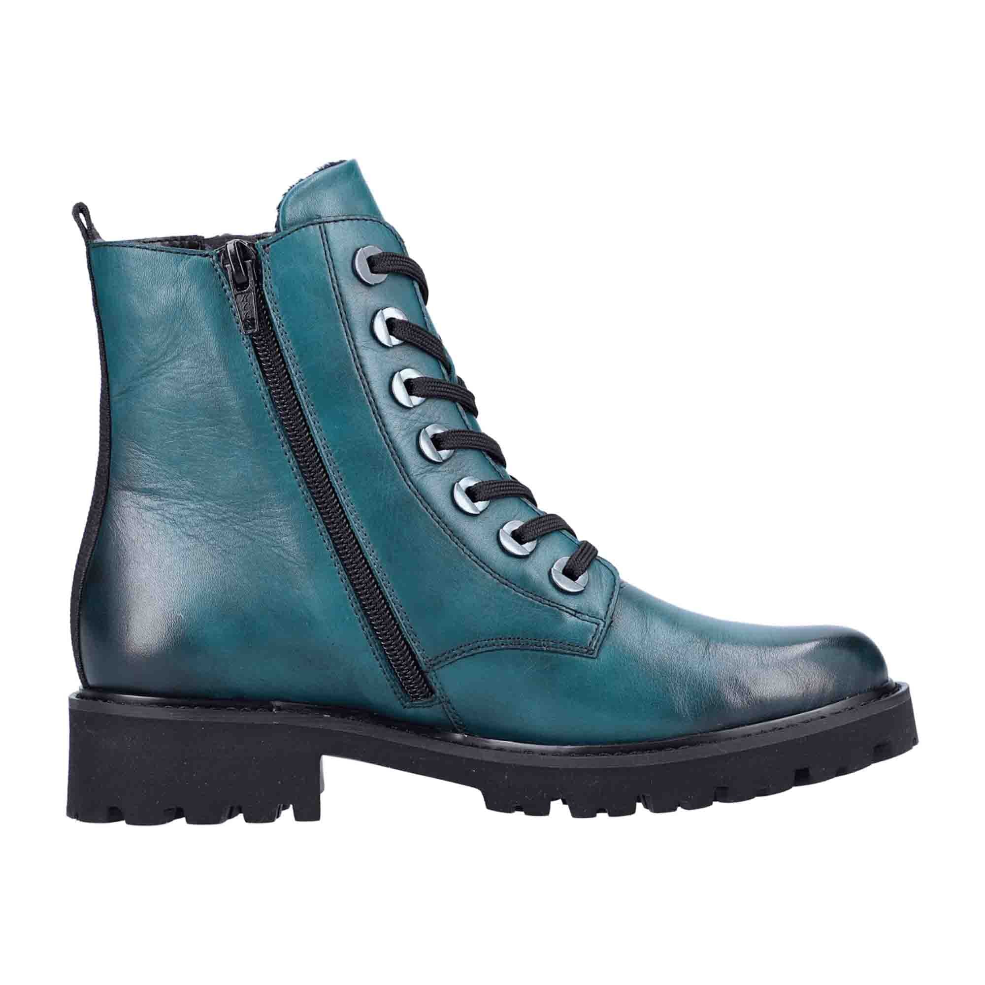 Remonte D867112 Blue Women's Biker Boots with Side Zipper and EVA Sole