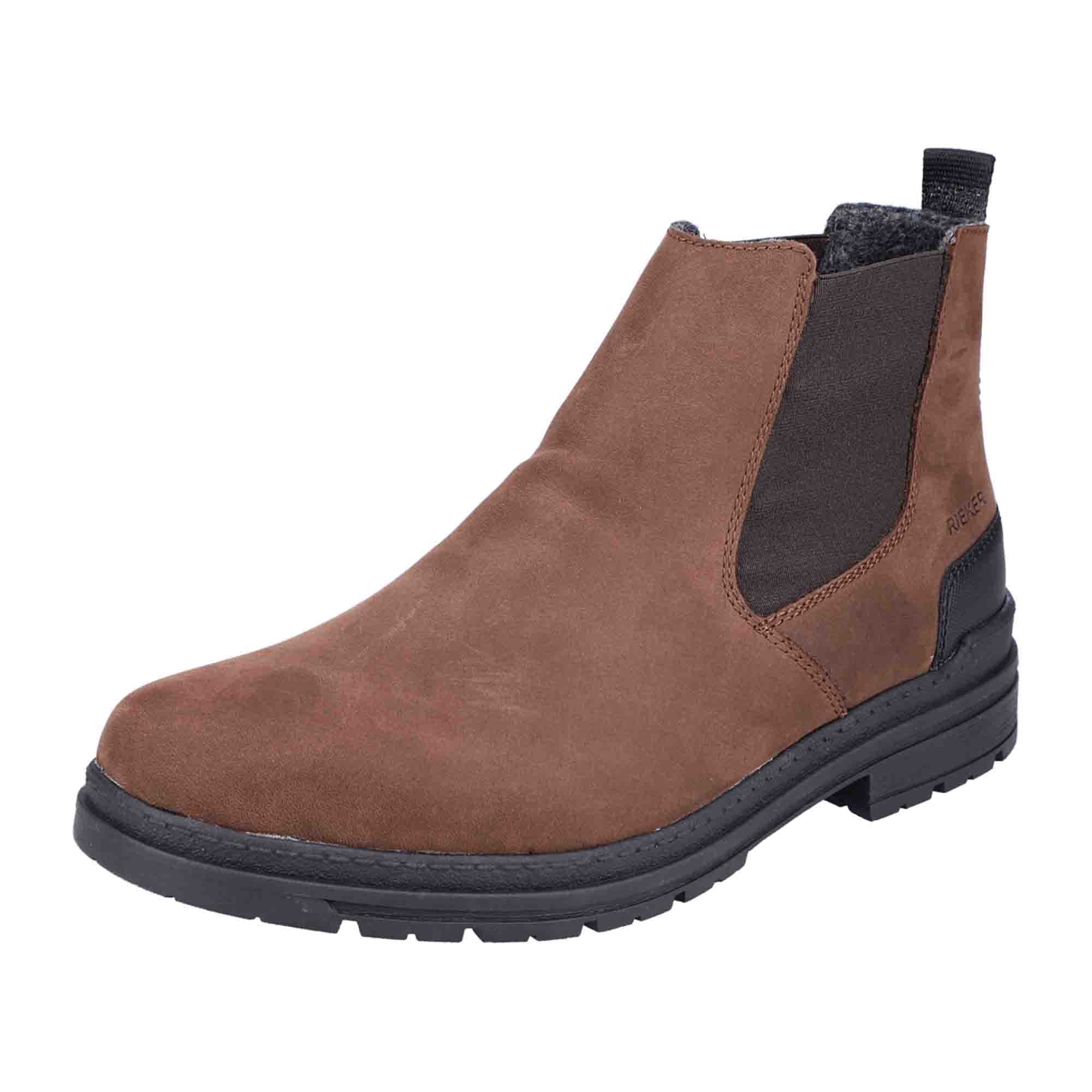 Rieker Men's Brown Chelsea Boots with Comfortable Sole and Easy Slip-On Design