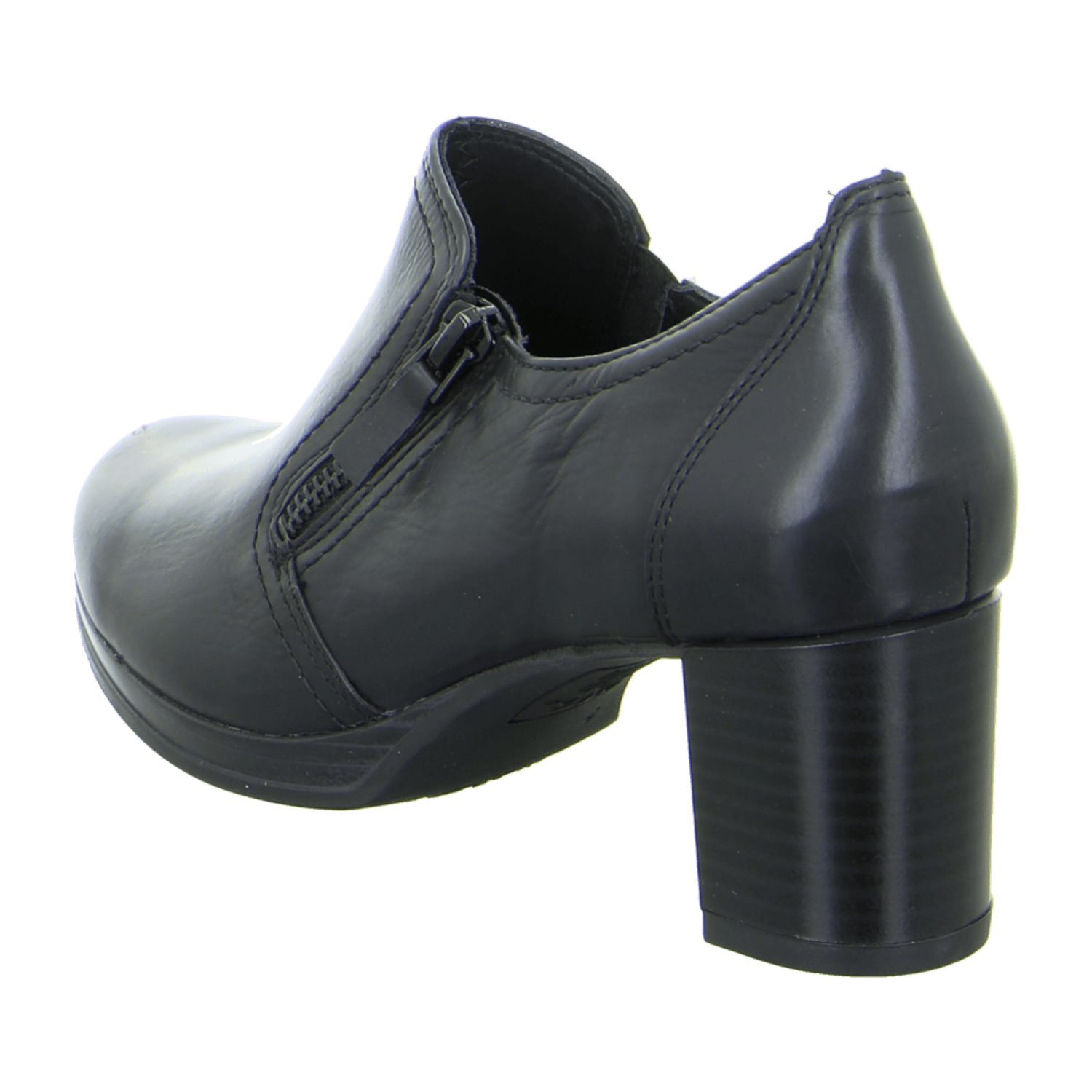 ARA CANNES Women's Pumps in Black Smooth Leather with Round Toe and Leather Lining