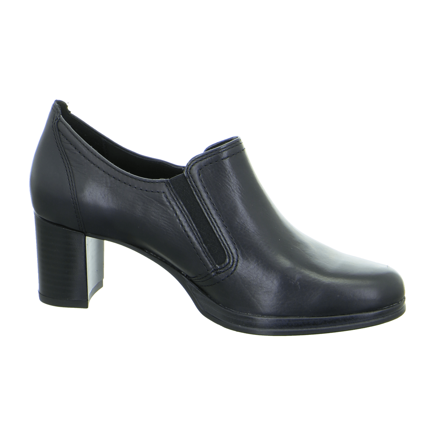 ARA CANNES Women's Pumps in Black Smooth Leather with Round Toe and Leather Lining