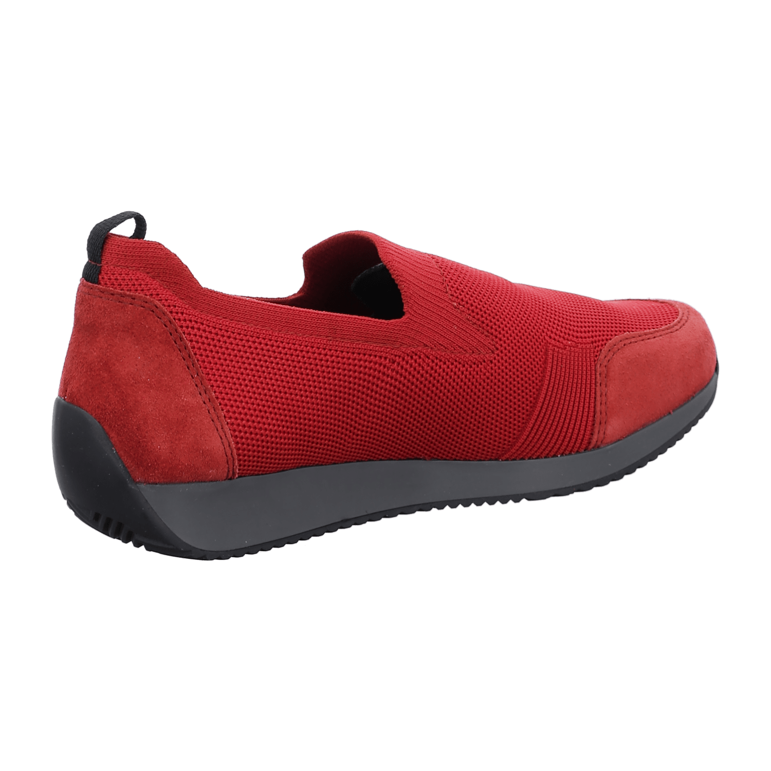 ARA LISBON Women's Slip-On Lace-Up Sneakers Red Textile