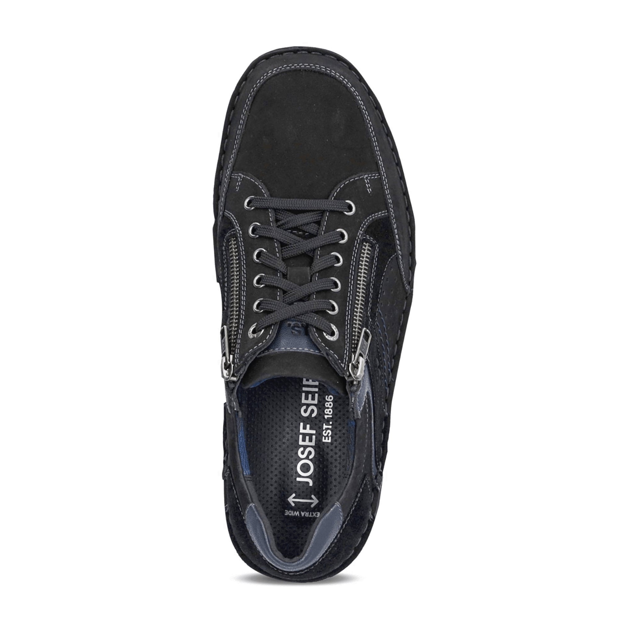 Josef Seibel Comfortable Lace-up Shoes for Men in Black