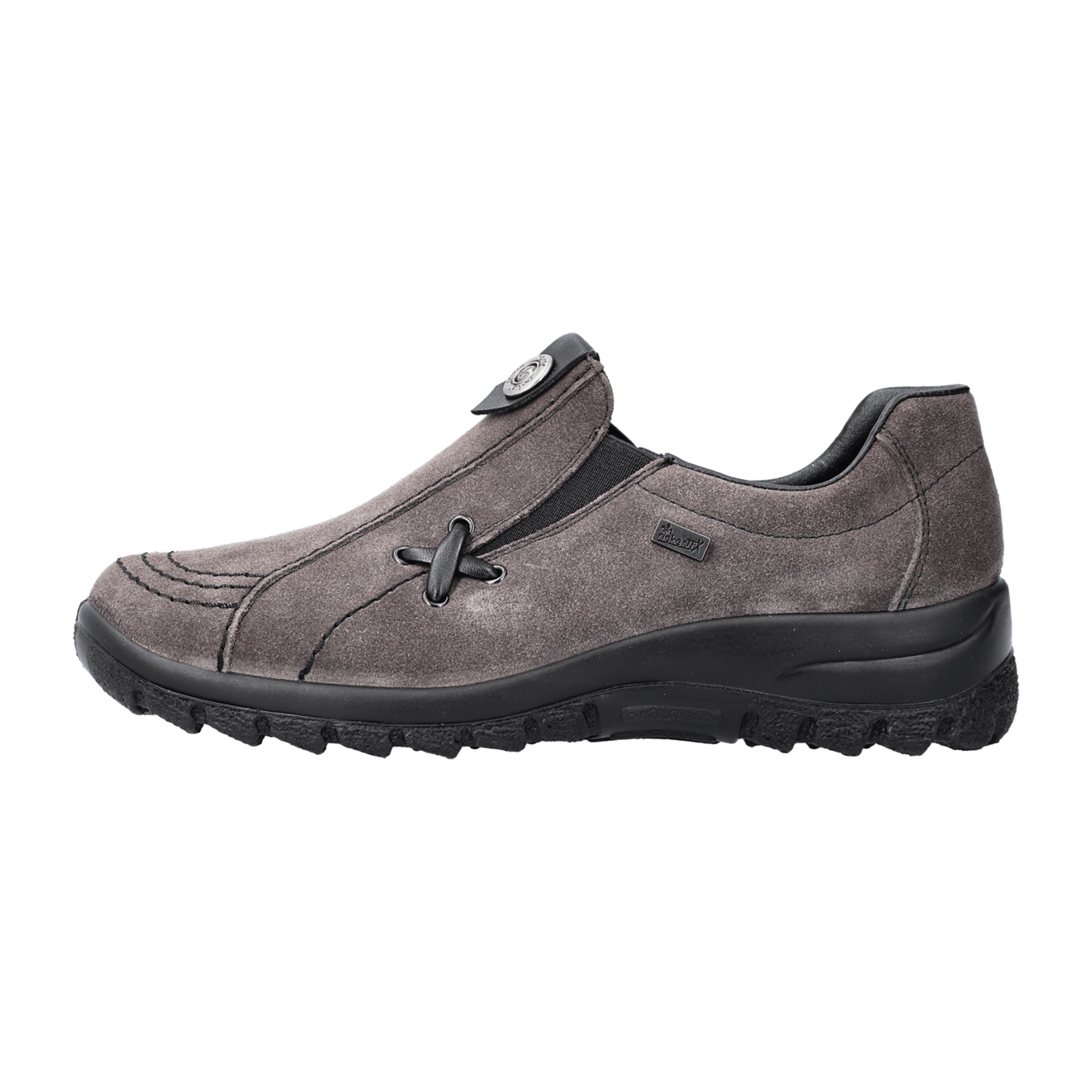 Rieker Women's Grey Slip-On Shoes, Comfortable, Stylish, Water-Resistant - Bartel-Shop