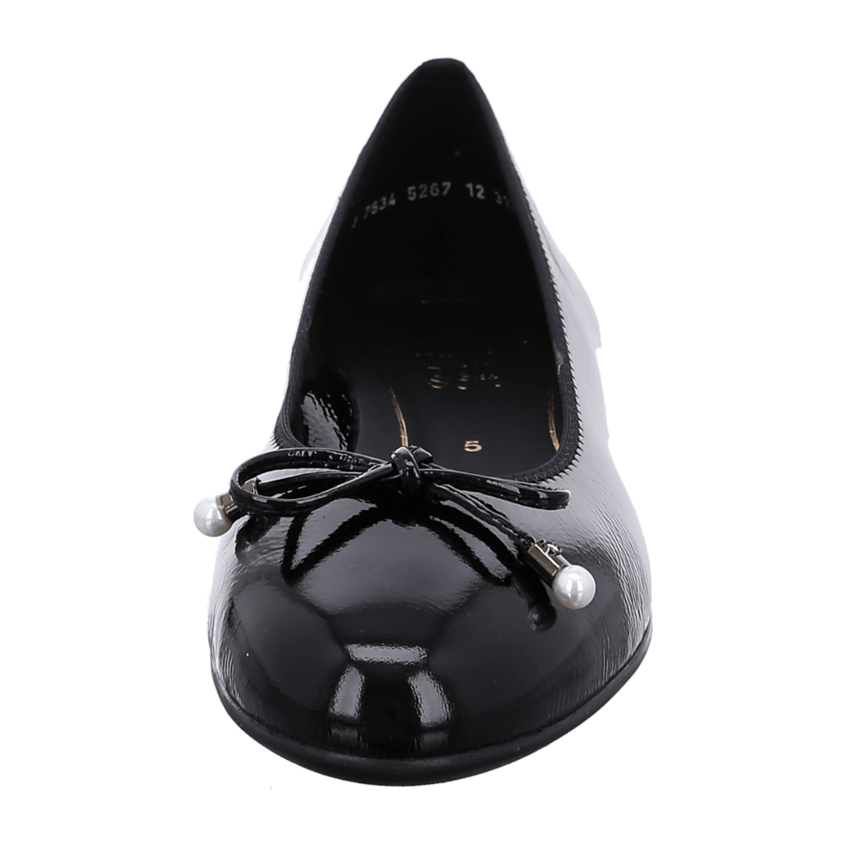 ARA SARDINIA Women's Patent Leather Slippers with Leather Lining and Round Toe, Black