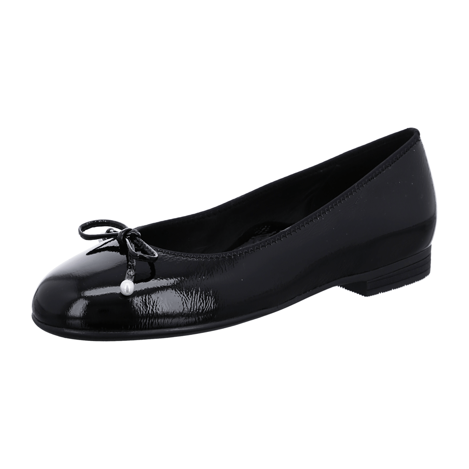 ARA SARDINIA Women's Patent Leather Slippers with Leather Lining and Round Toe, Black