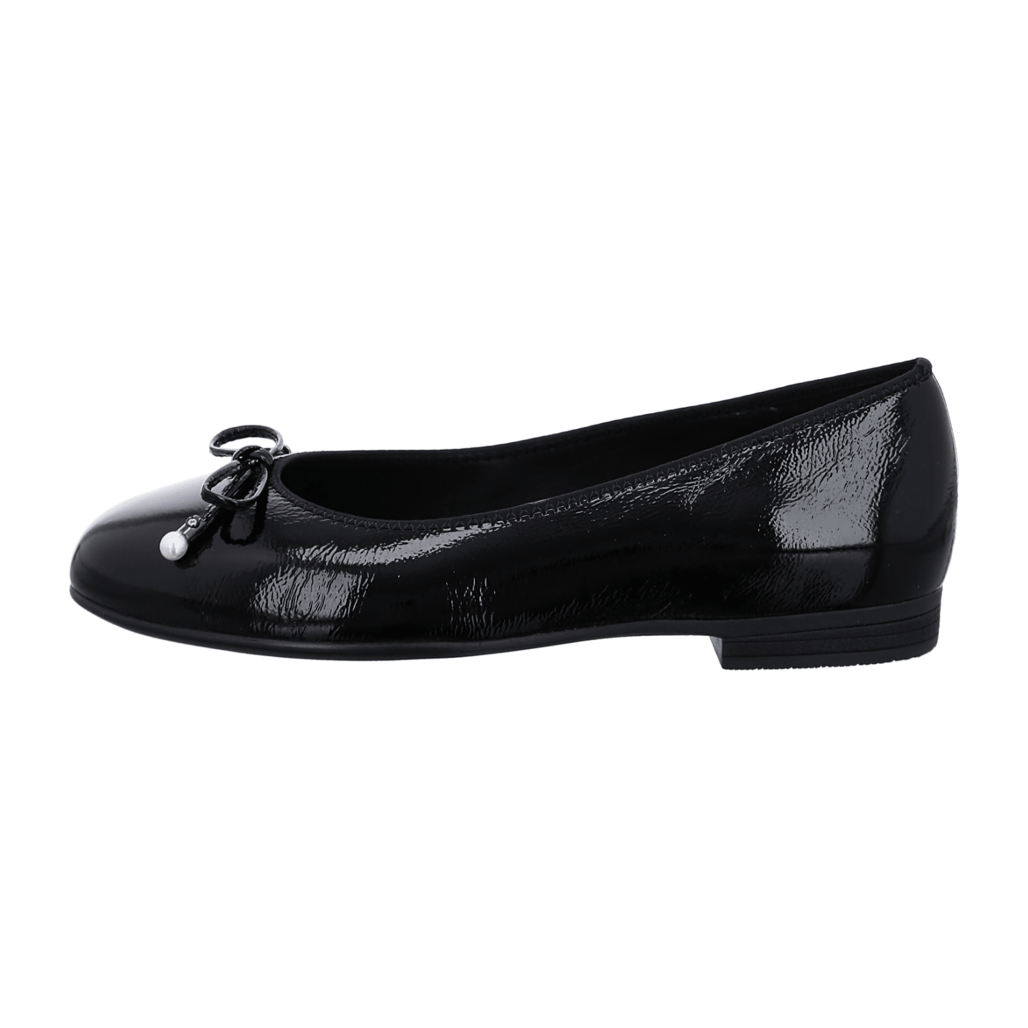 ARA SARDINIA Women's Patent Leather Slippers with Leather Lining and Round Toe, Black