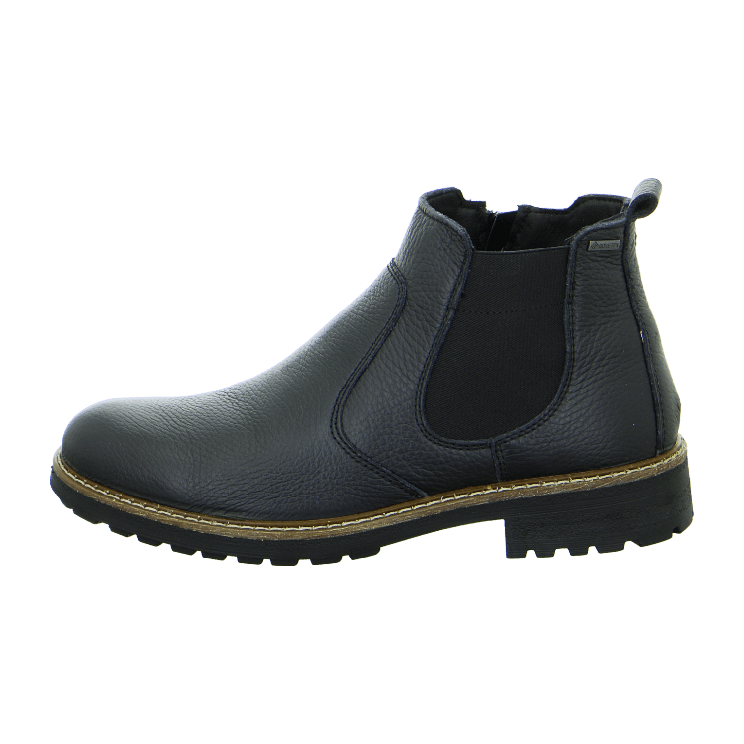 ARA FREDERIK FR Men's Derby Boots in Smooth Leather with Side Zipper and Wool Lining, Black