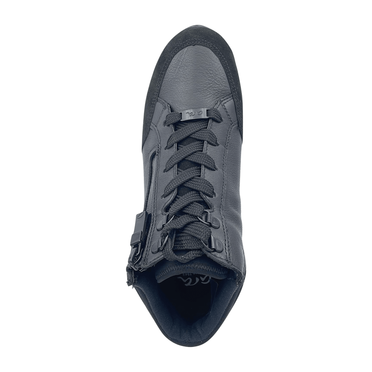 ARA OSAKA 2.0 Women's Sneakers in Black Smooth Leather with Lace-Up Closure and Round Toe