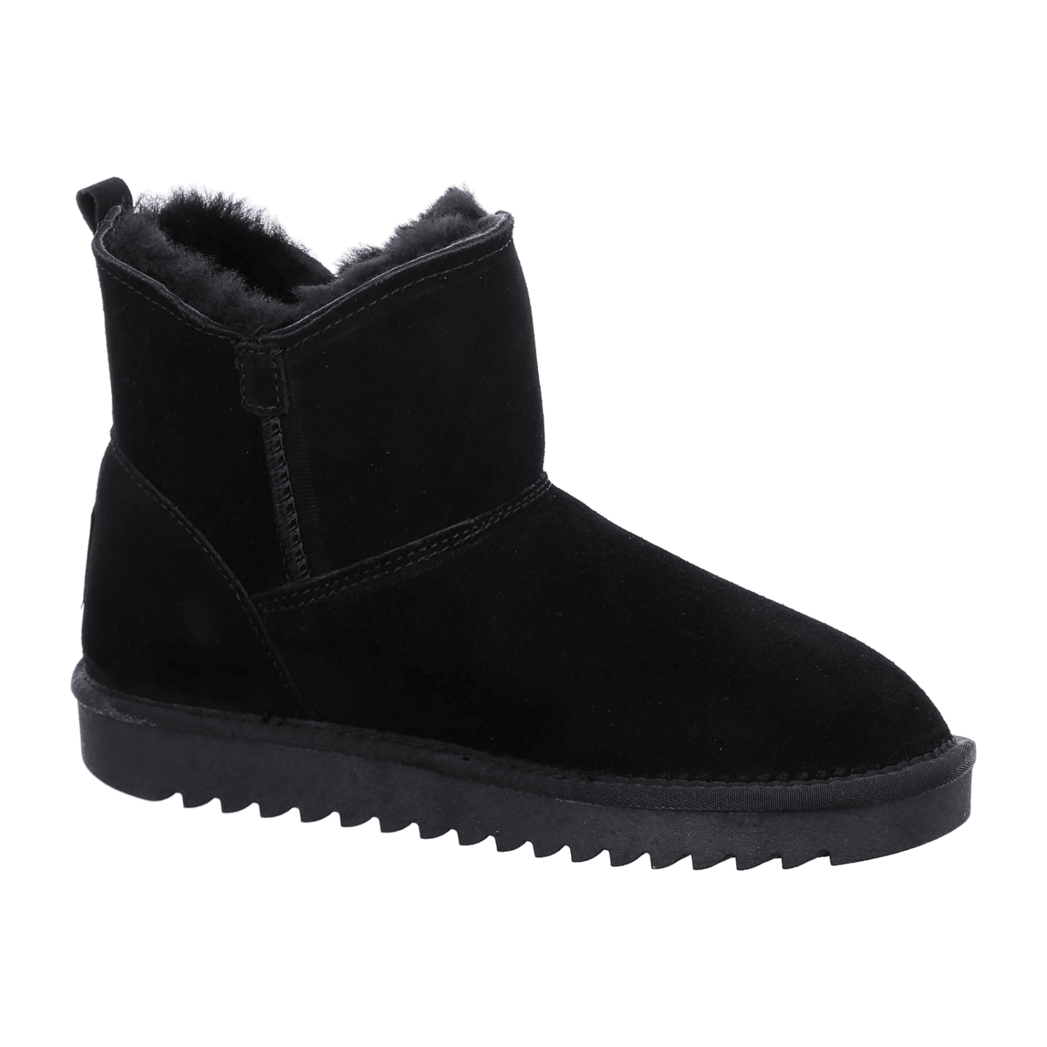 ARA Alaska Women's Winter Boots Velour Leather Pull-On Round Toe Classic Black