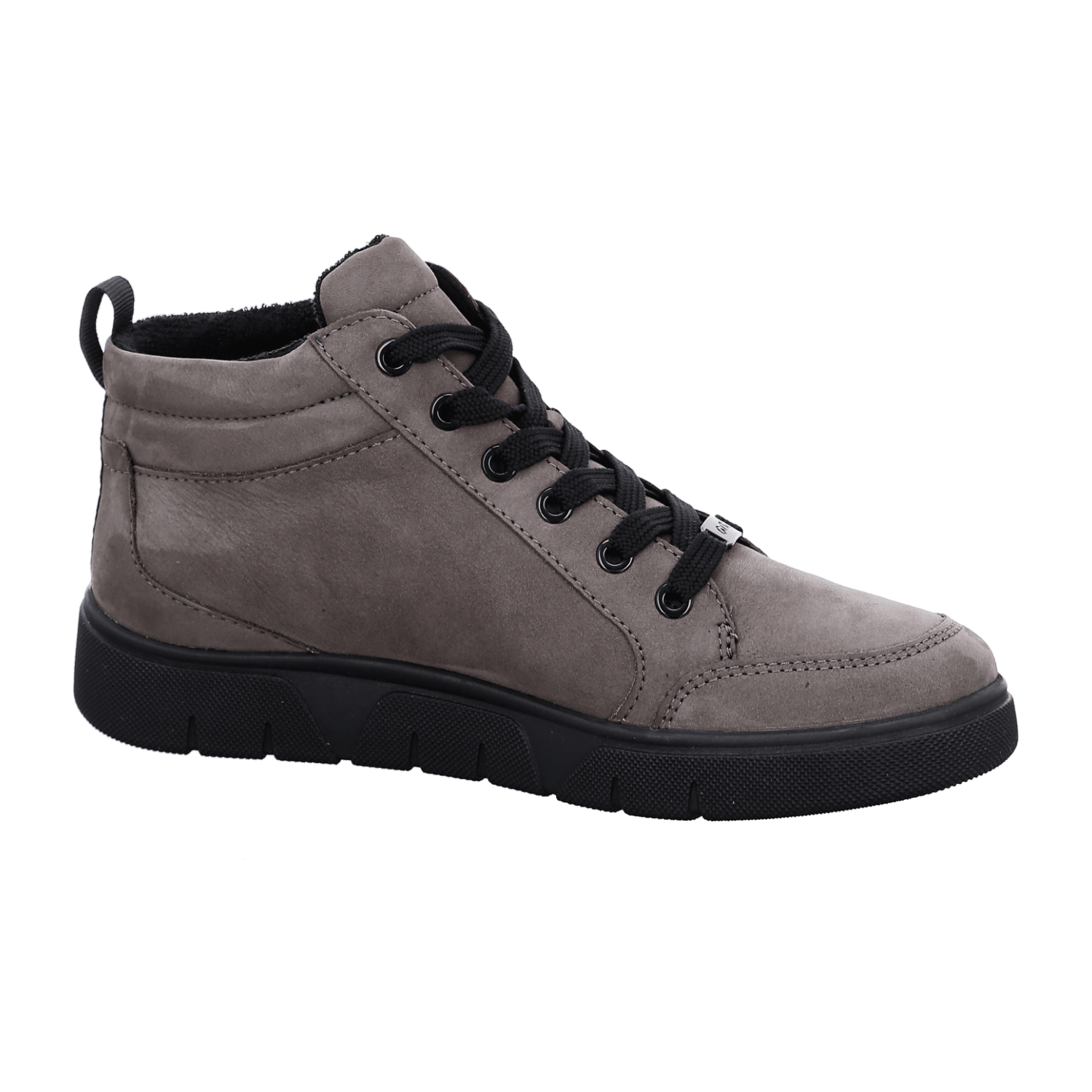 ARA ROM Women's Sneakers in Grey Nubuck Leather with Lace-Up Closure and Round Toe