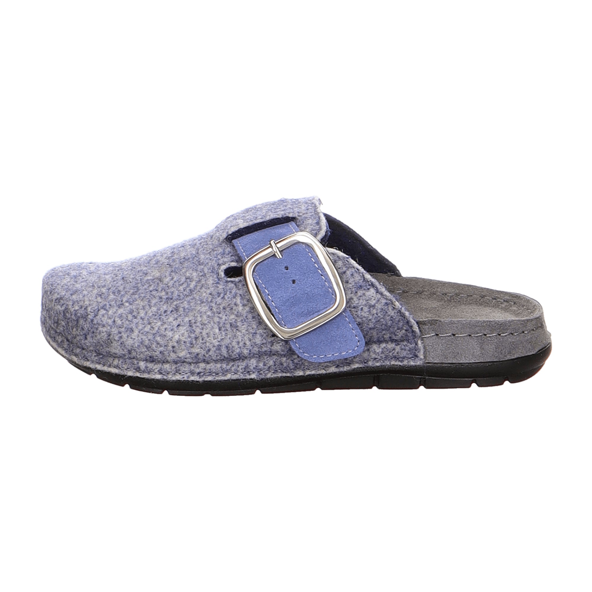 Rohde Women's Gray House Slippers with Buckle Closure Flat Sole