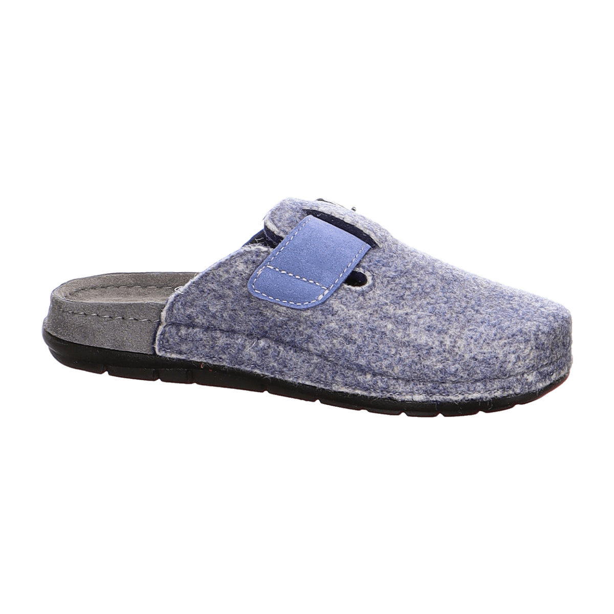Rohde Women's Gray House Slippers with Buckle Closure Flat Sole