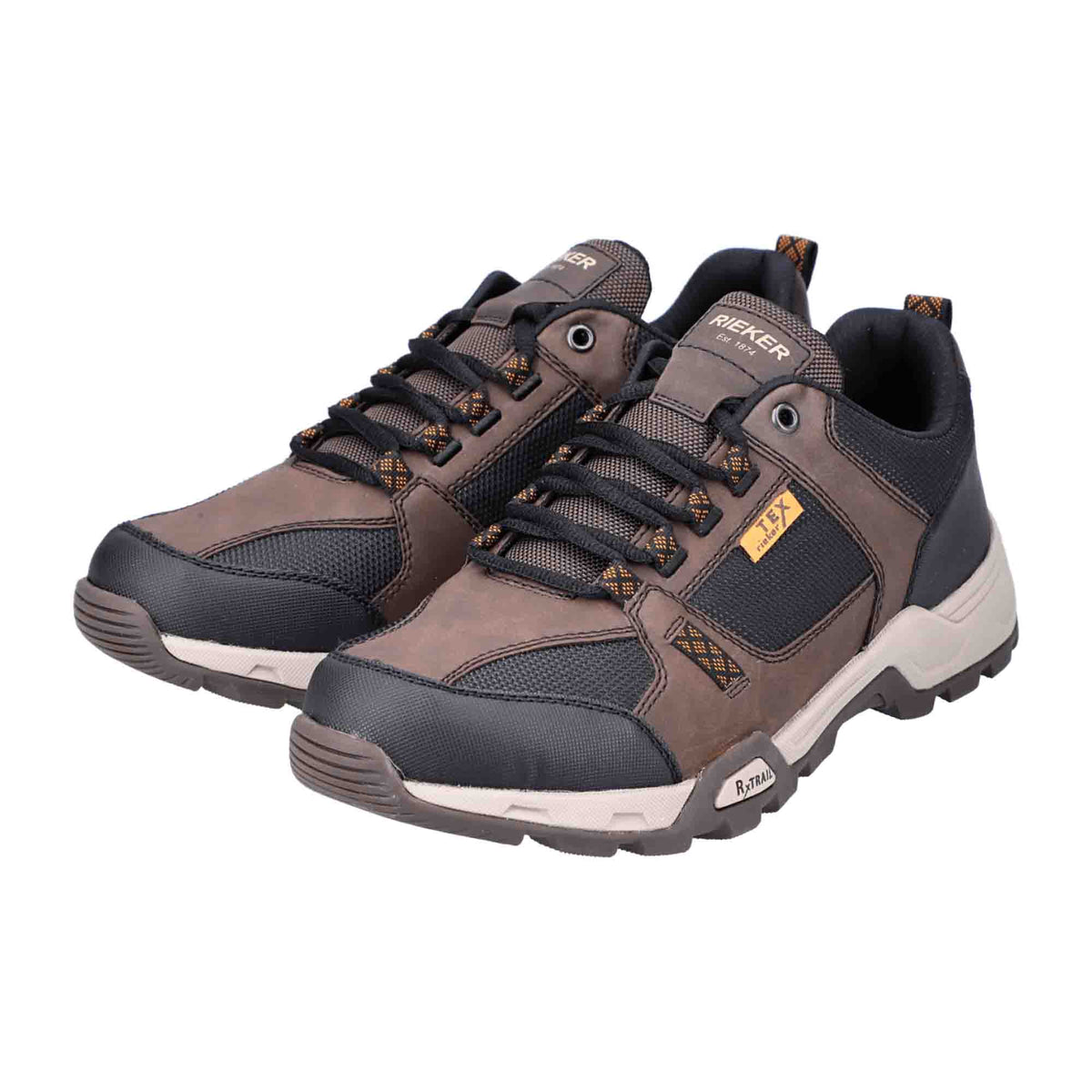 Rieker HWK Men's Brown Lace-Up Shoes Comfortable Water-Resistant Casual Footwear - Bartel-Shop
