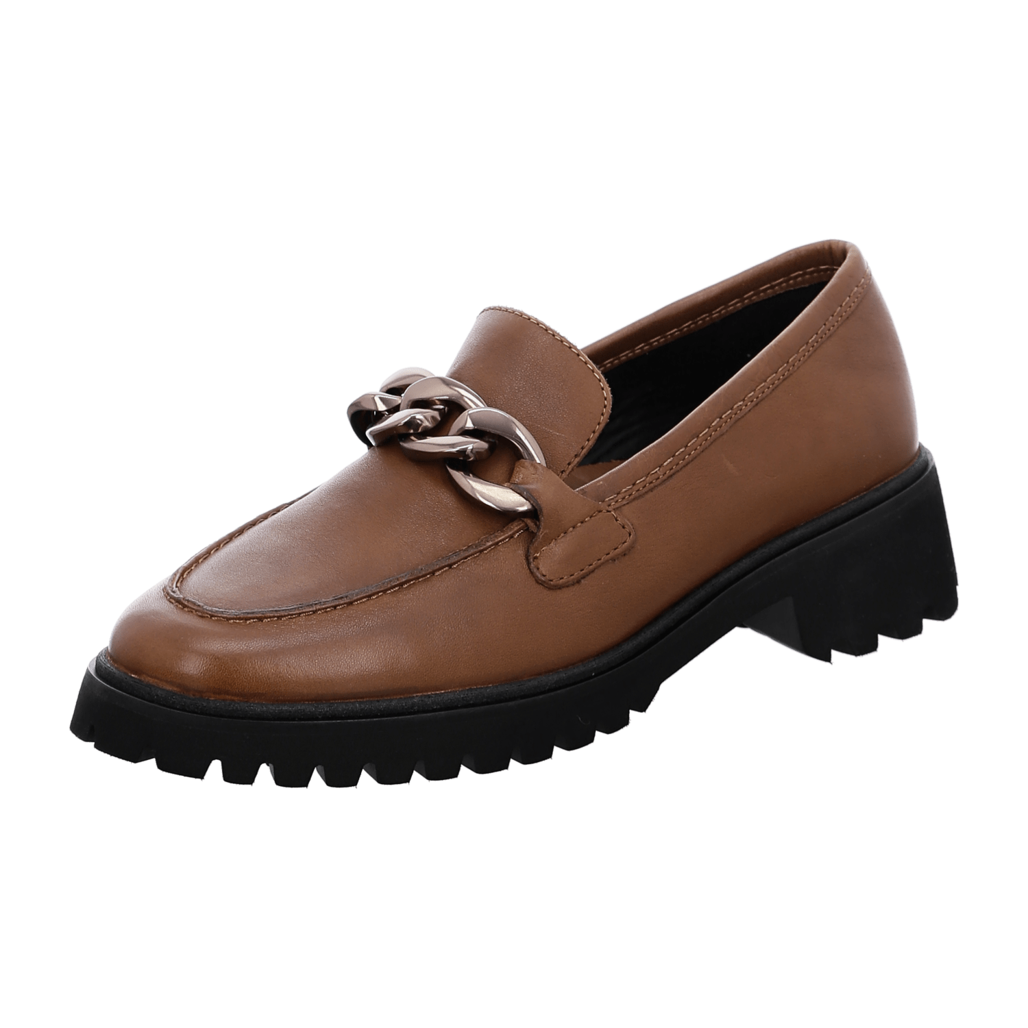 ARA KENT 2 Women's Slip-On Loafers in Brown Smooth Leather with Round Toe and Leather Lining